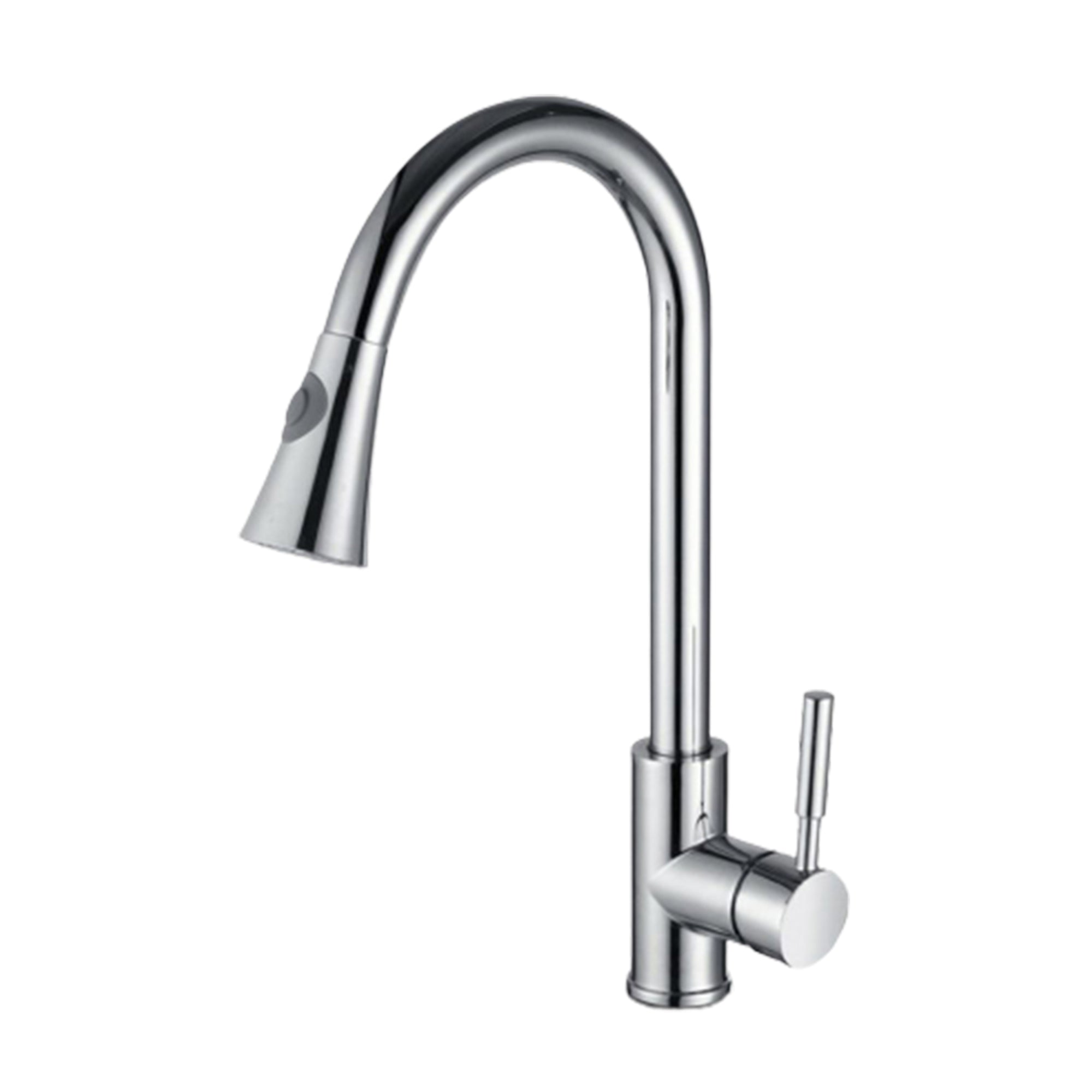 Single Handle Deck Mounted High Arc Pull Out Stainless Steel Kitchen Faucet
