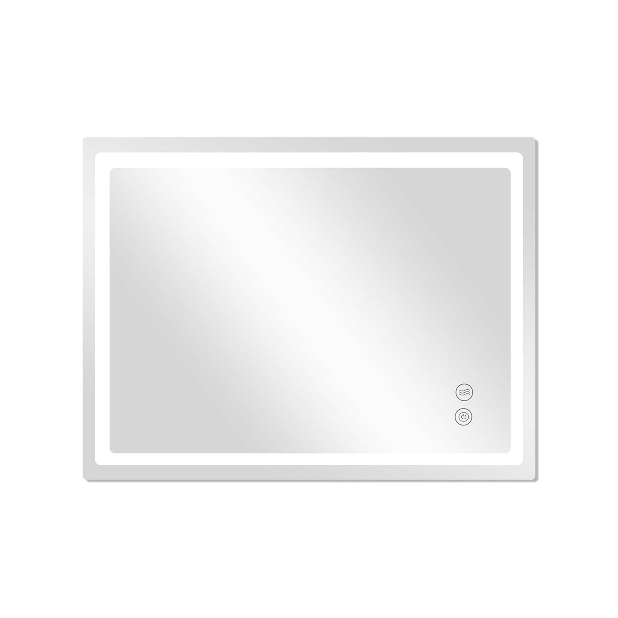 24 Inch Rectangular Framed Anti-Fog Wall Mounted LED Bathroom Vanity Mirror in White