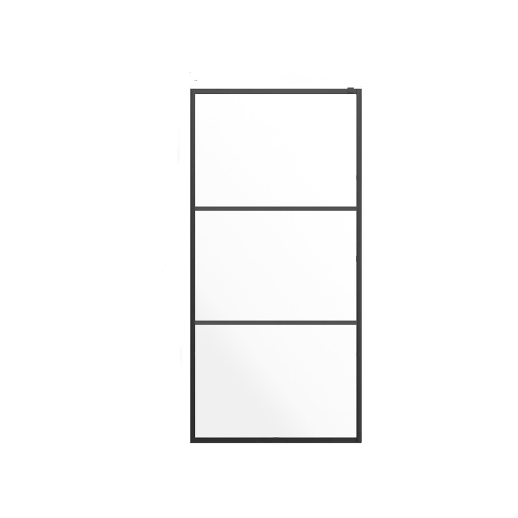 46 in. W x 72 in. H Frameless Fixed Shower Screen in Black