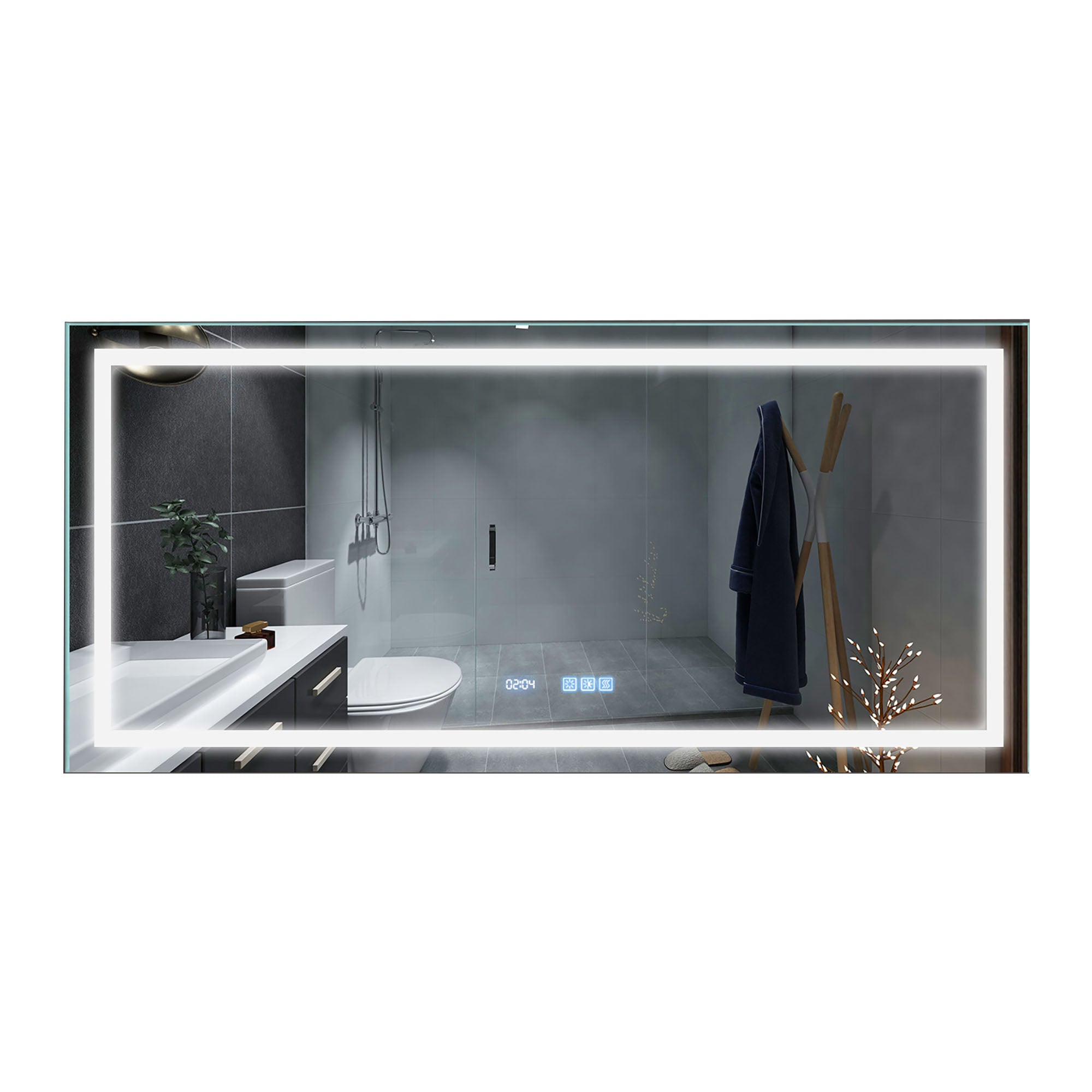 48 in. W x 36 in. H  Aluminium and Glass LED Bathroom Mirror with Defogger