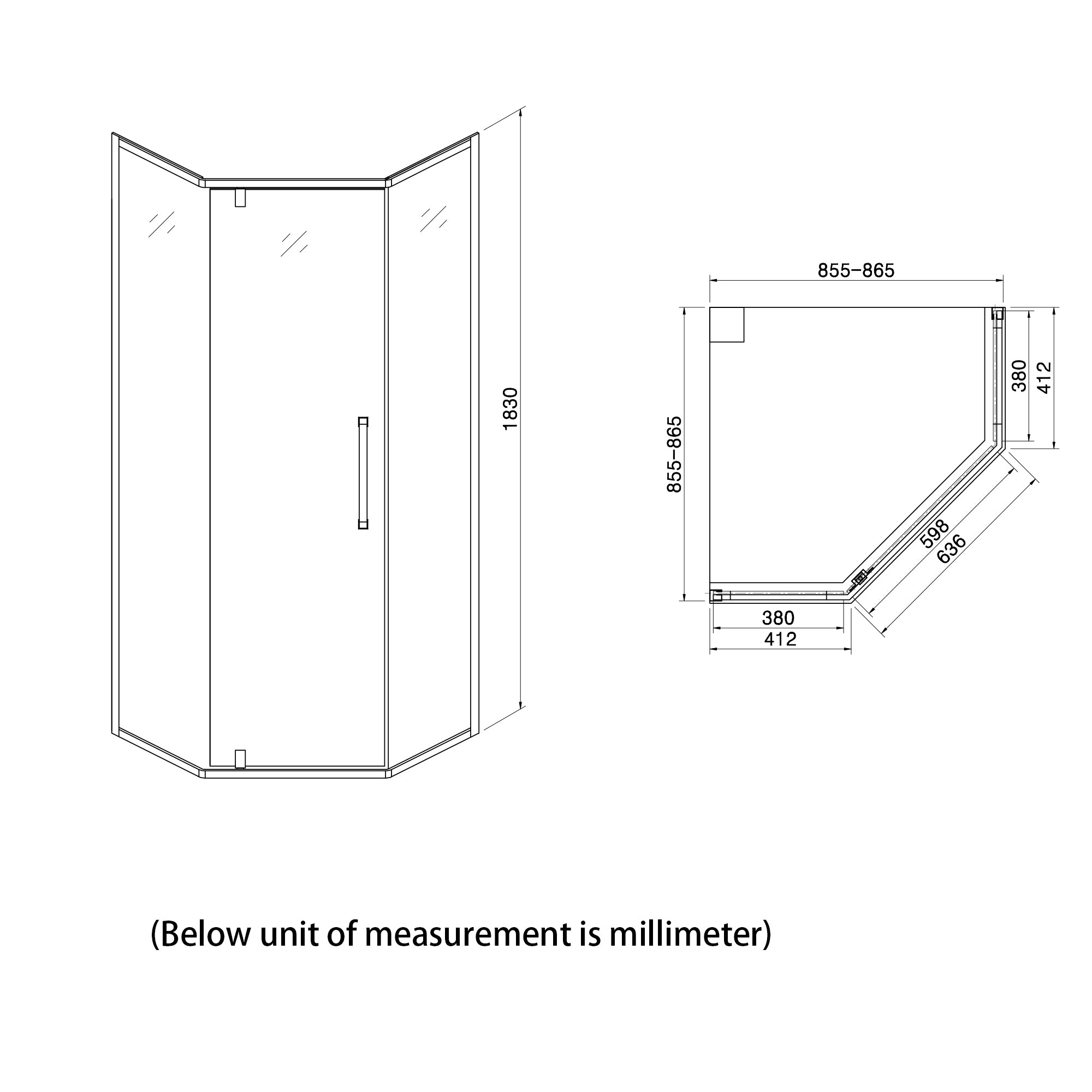 48 in. W x 76 in. H Semi-Frameless Shower Doors Double Sliding