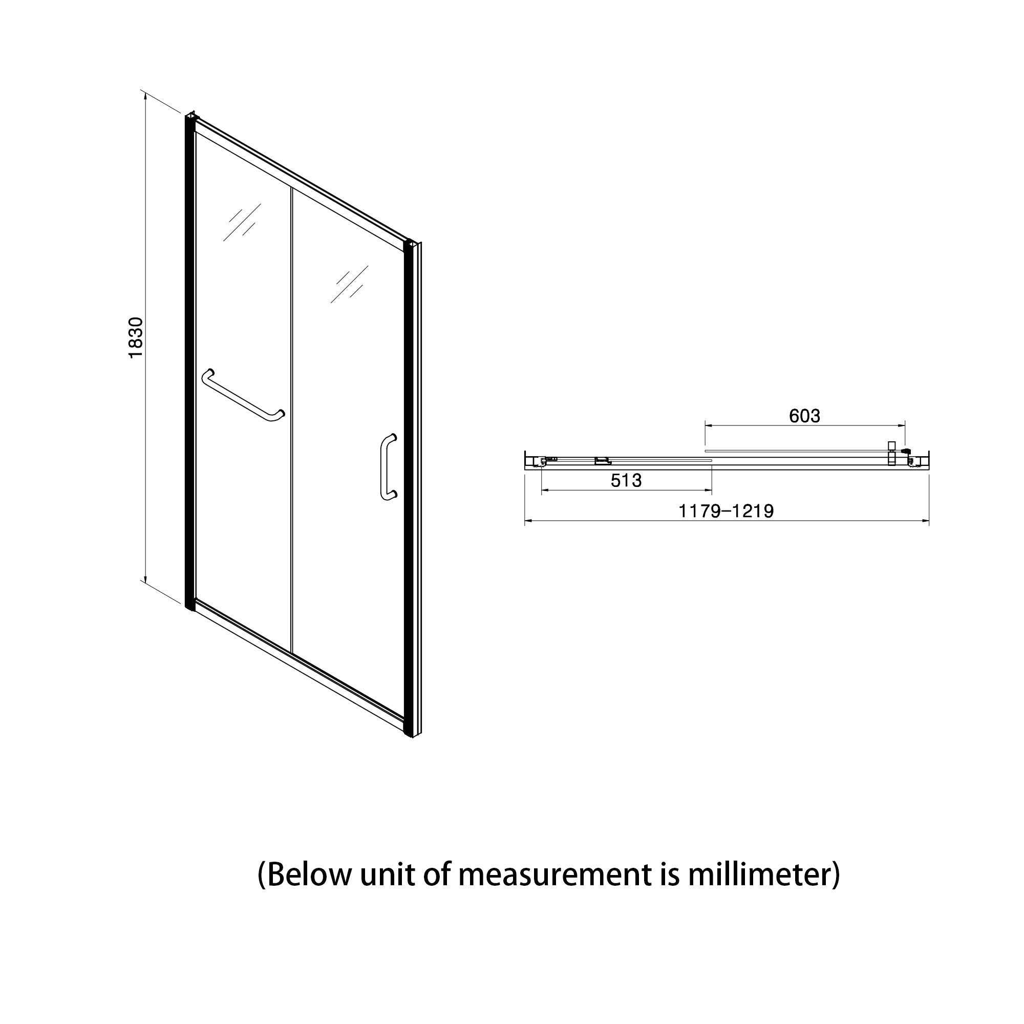 48 in. W x 76 in. H Semi-Frameless Shower Doors Double Sliding