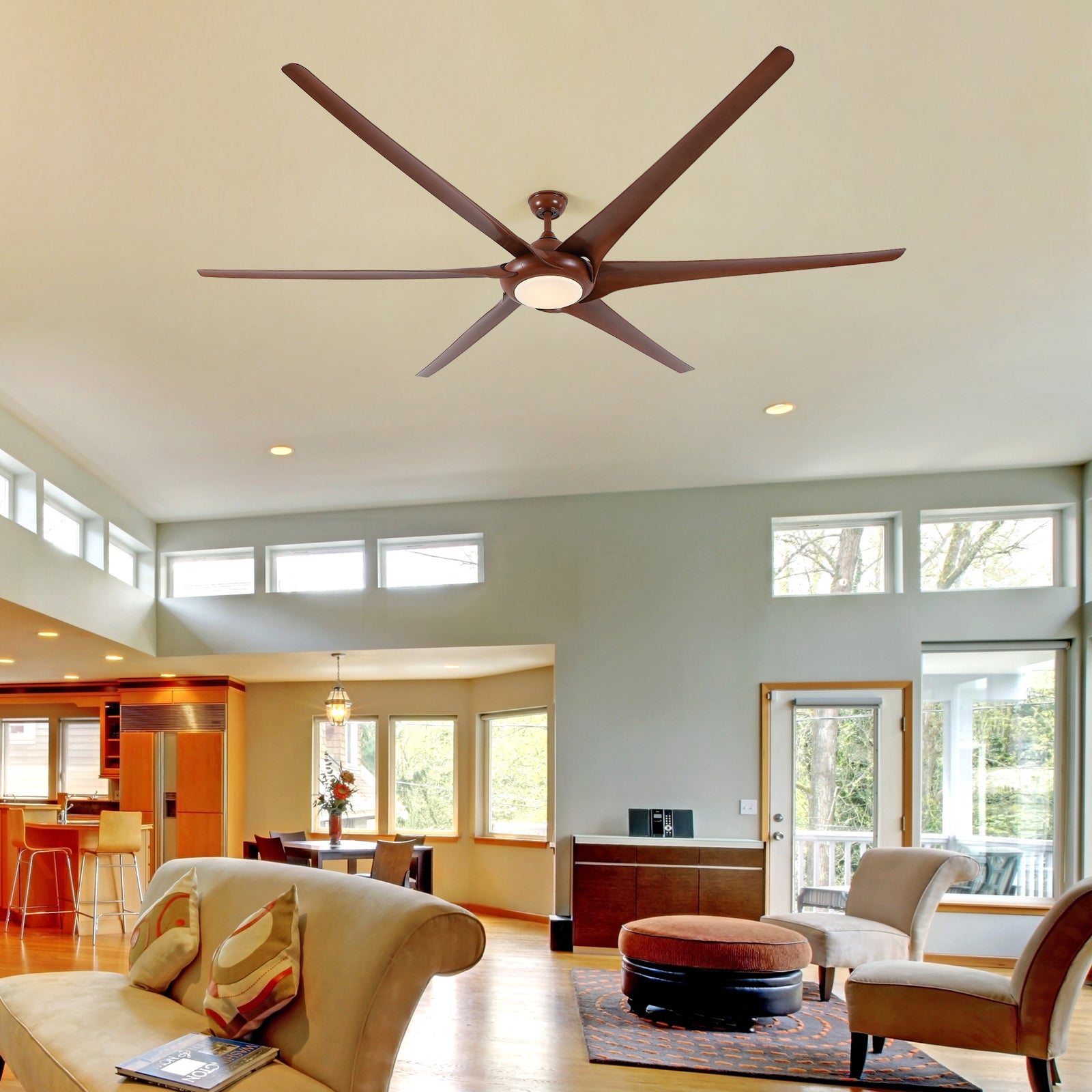 20 in. W x 6 in. H Iron Ceiling Fan in Black with LED Lights