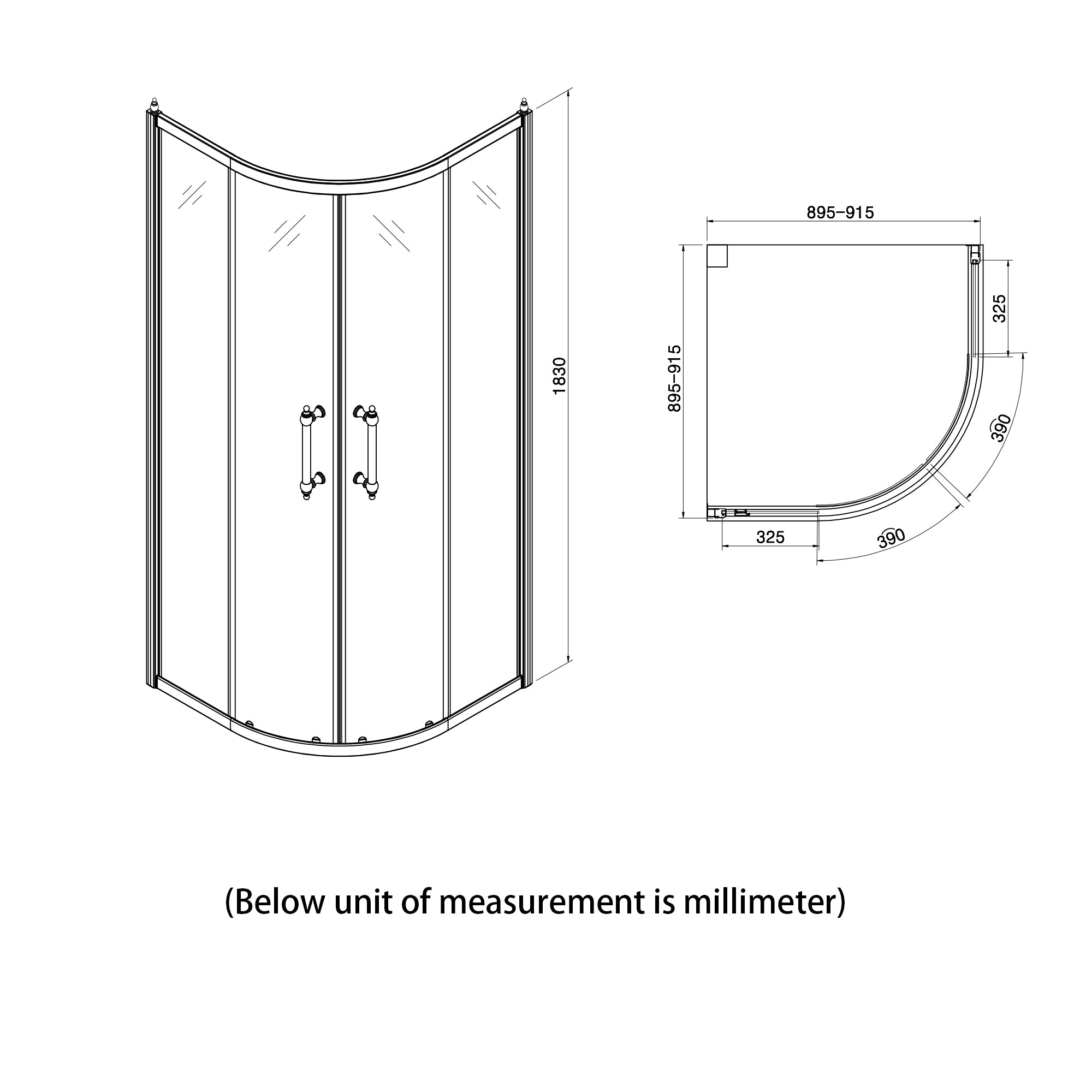48 in. W x 72 in. H Semi-Frameless Shower Door Single Sliding