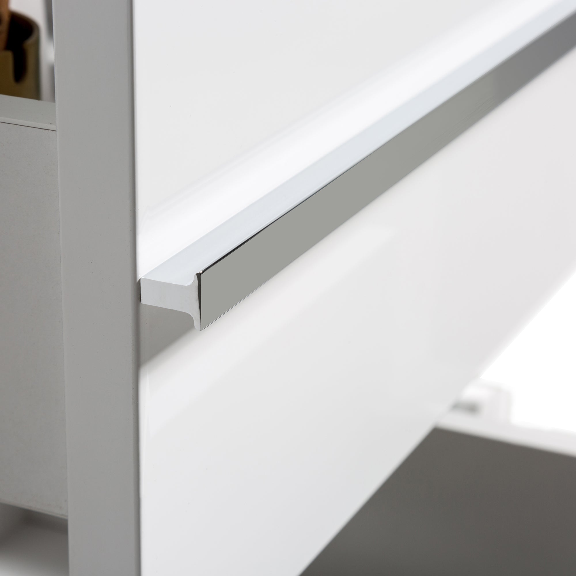 48 in. Freestanding Bathroom Vanity Set in HG-White with Integrated Solid Surface Sink