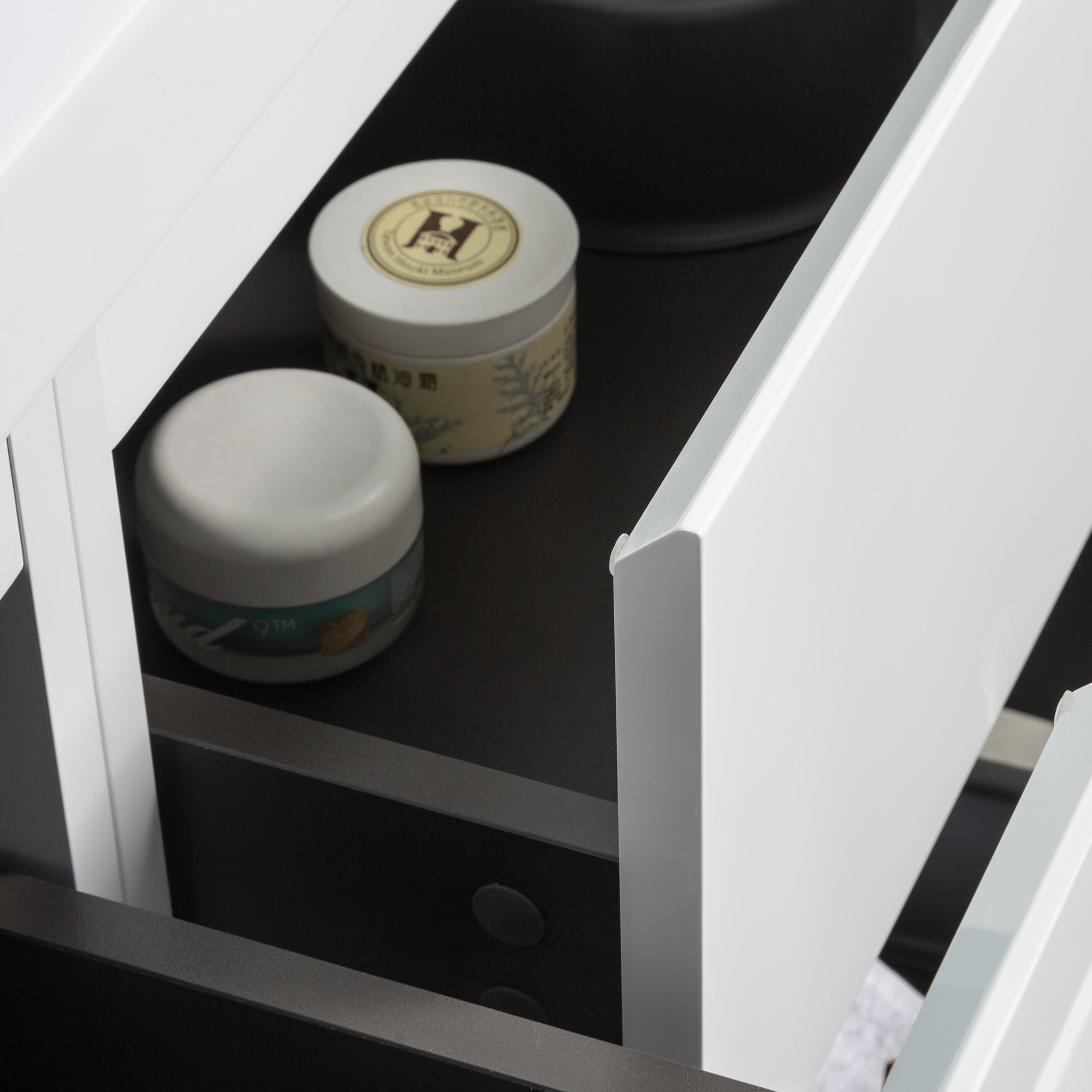 48 in. Freestanding Bathroom Vanity Set in HG-White with Integrated Solid Surface Sink