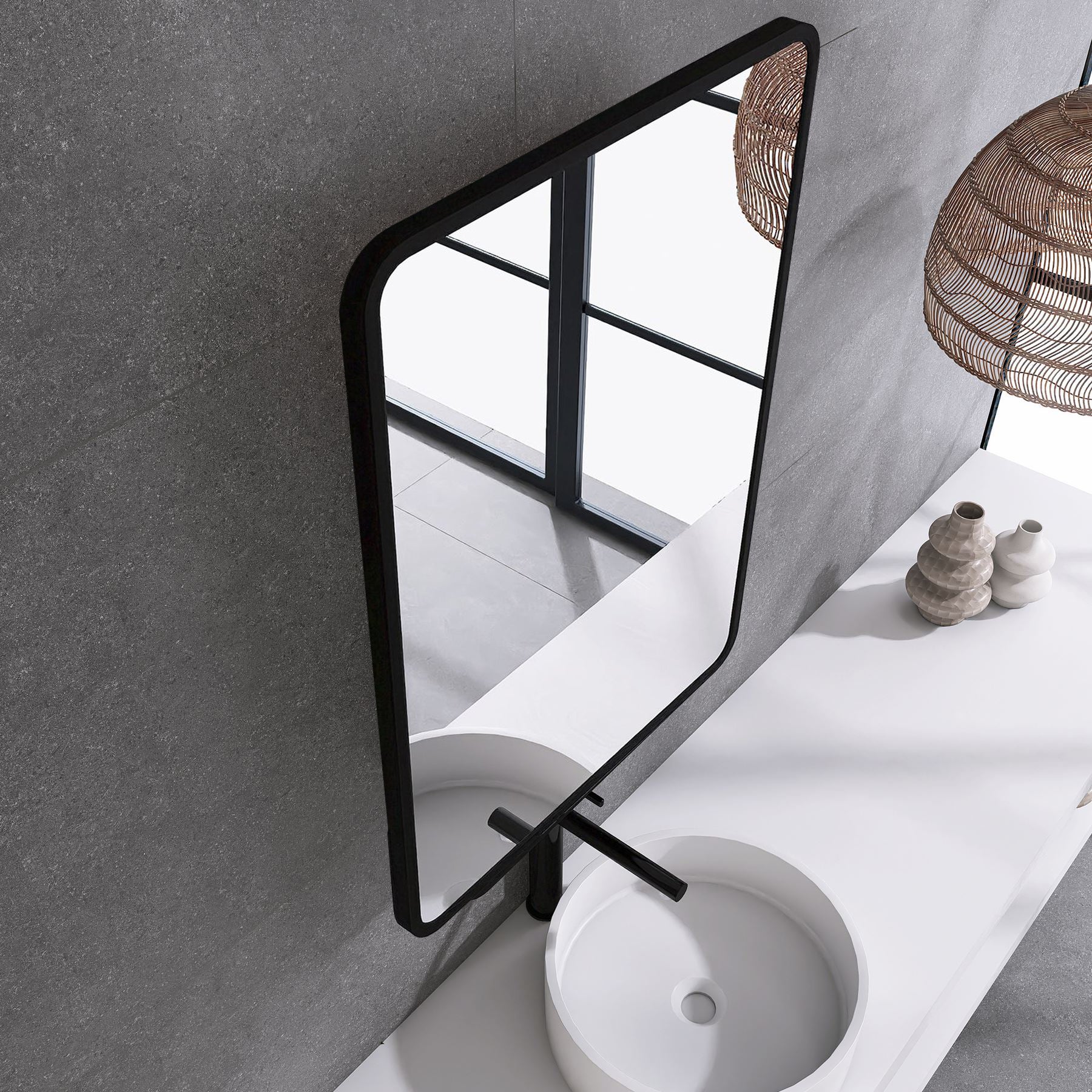 2028B Rectangular Framed Wall Mounted Bathroom Mirror