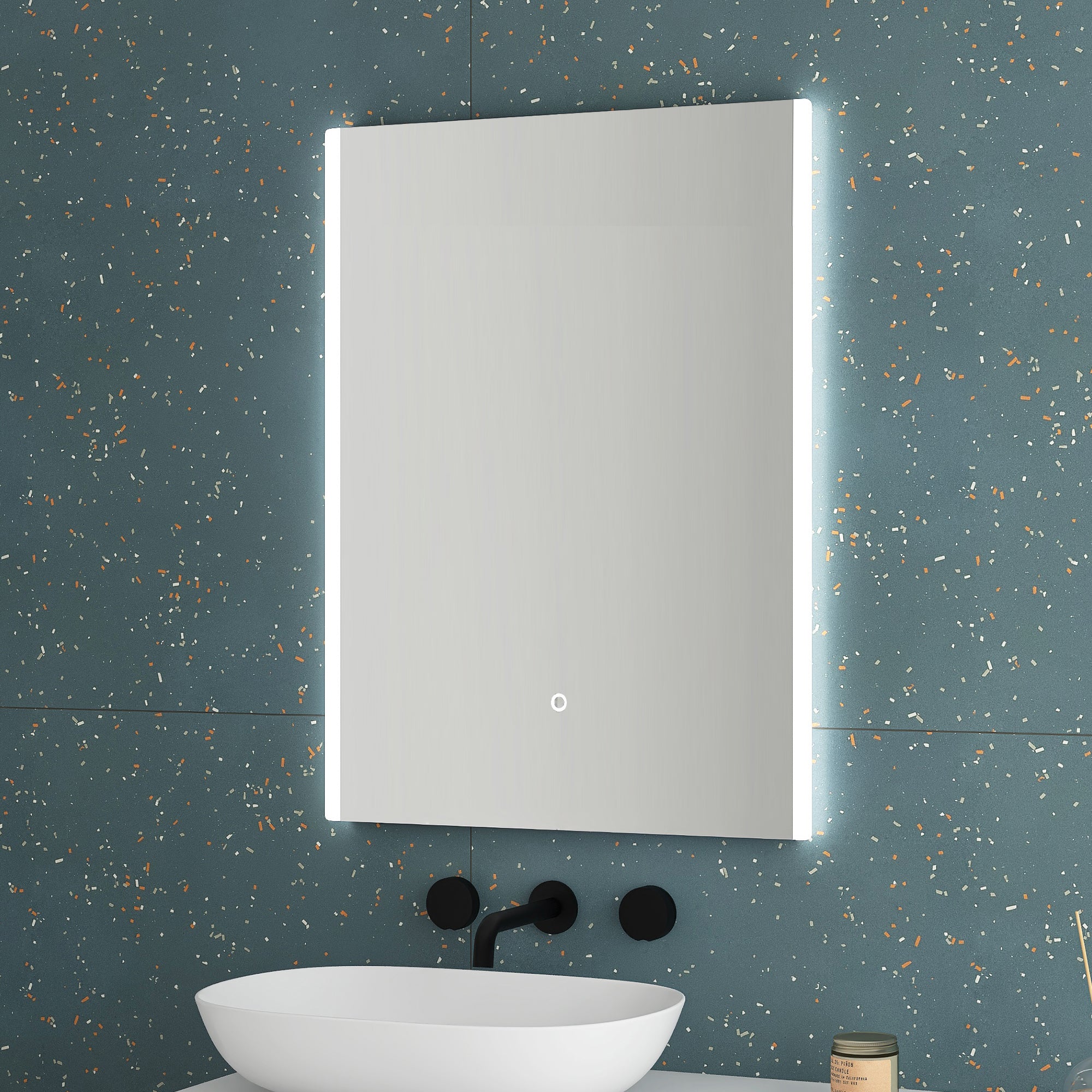 3224 Rectangular Frameless Dimmable Wall Mounted LED Bathroom Vanity Mirror with Defogger and Bluetooth Music Speaker