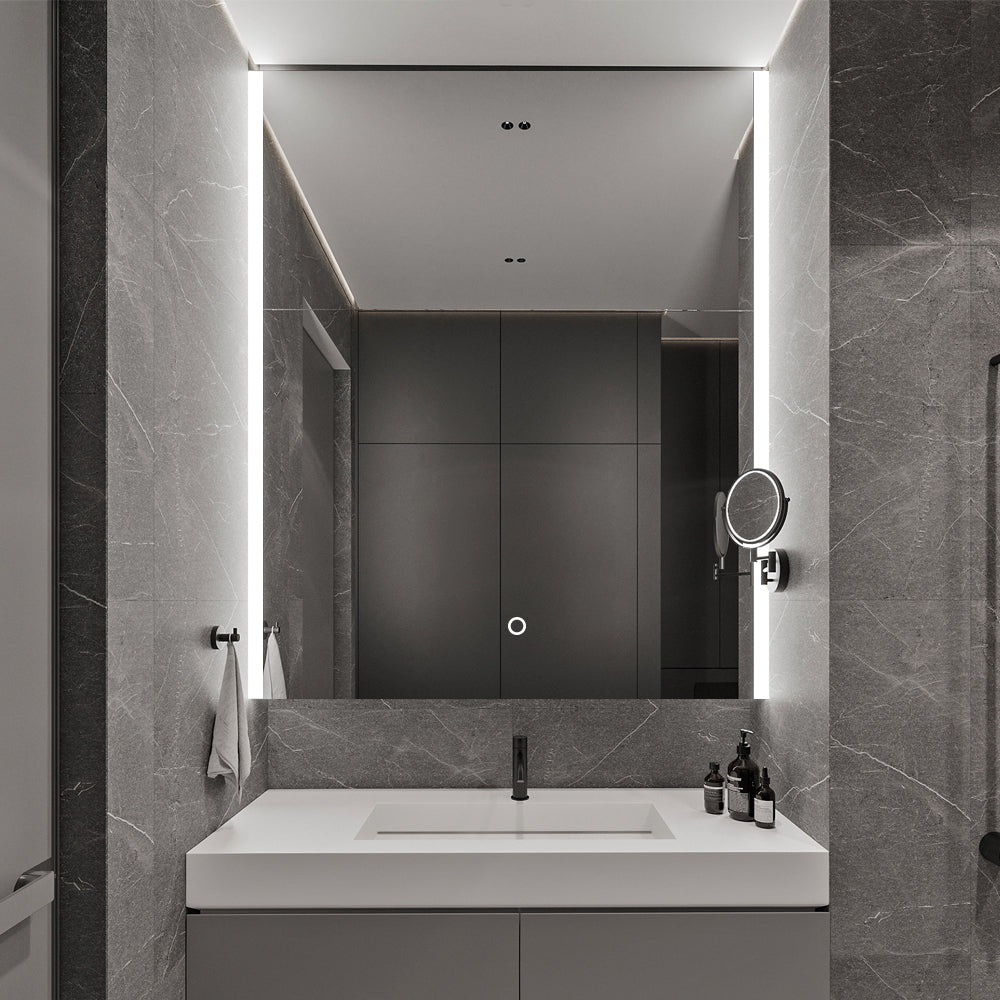 3224 Rectangular Frameless Dimmable Wall Mounted LED Bathroom Vanity Mirror with Defogger and Bluetooth Music Speaker