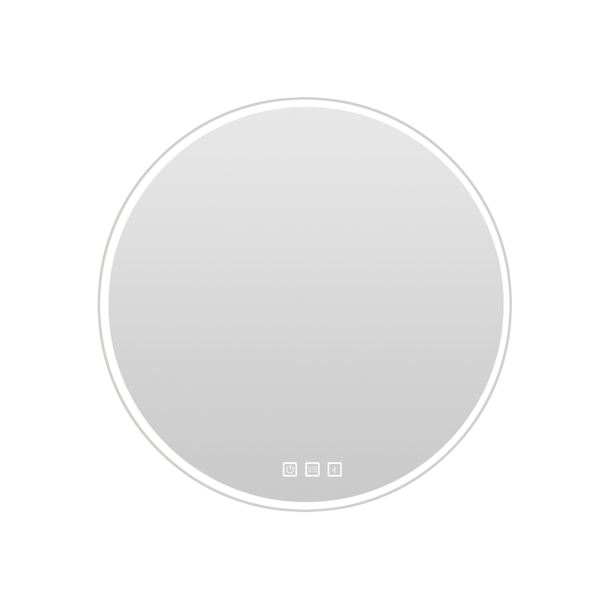 28'' Round Frameless Wall Mount Anti Fog LED Light Bathroom Vanity Mirror