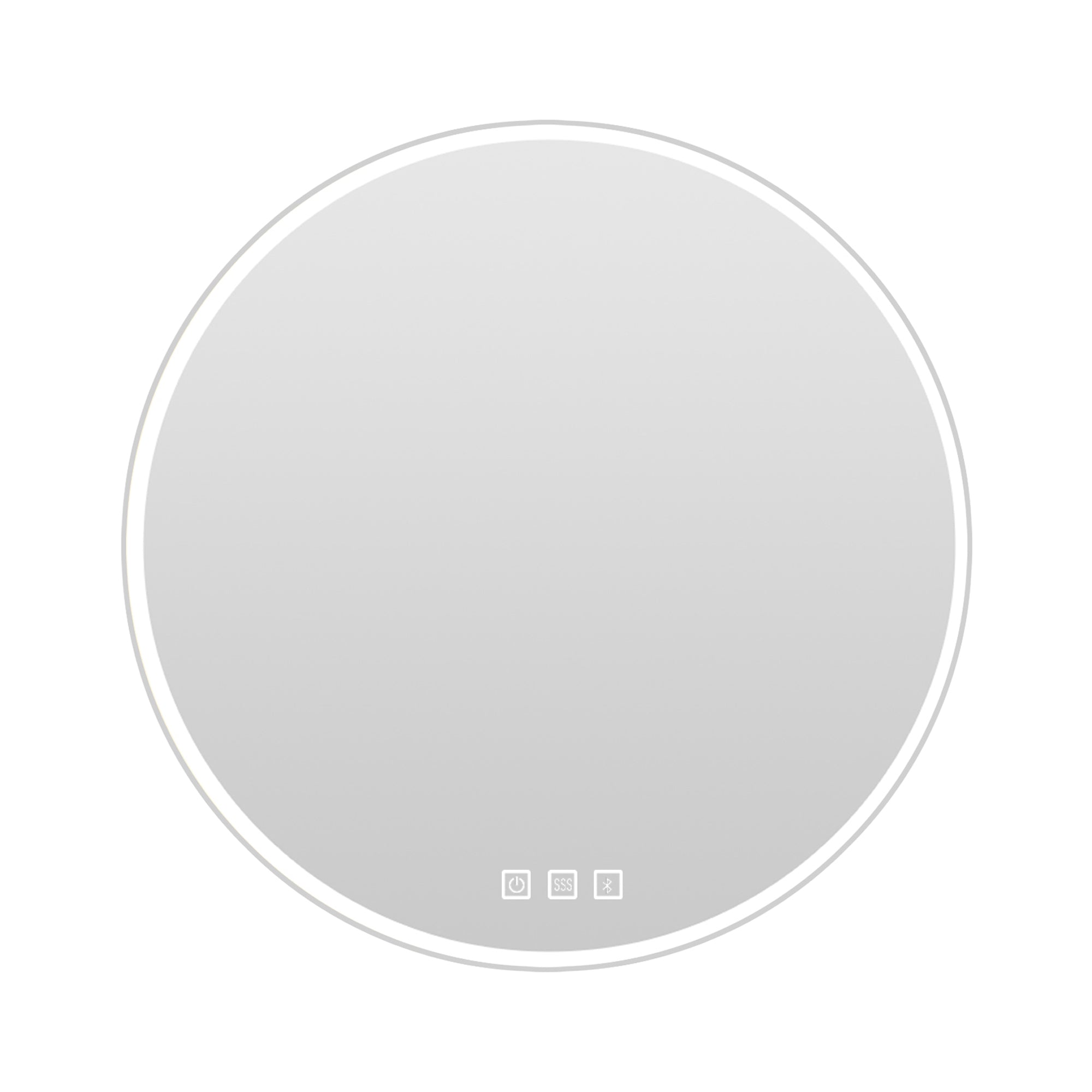 32''Round Frameless Wall Mount Anti Fog LED Light Bathroom Vanity Mirror