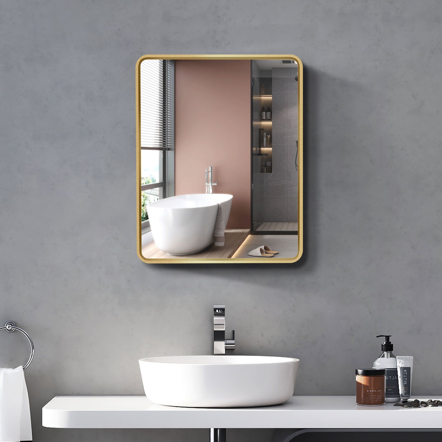 2028 Iron Surface/Recessed Mount Medicine Cabinet with Adjustable Shelves