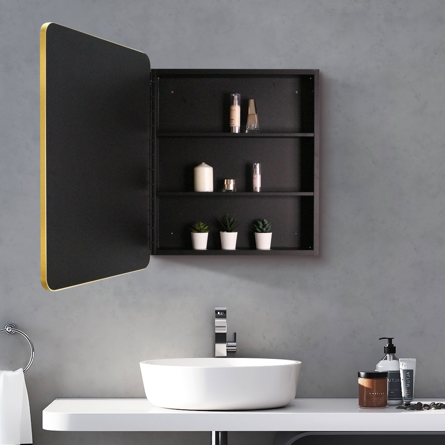 2028 Iron Surface/Recessed Mount Medicine Cabinet with Adjustable Shelves