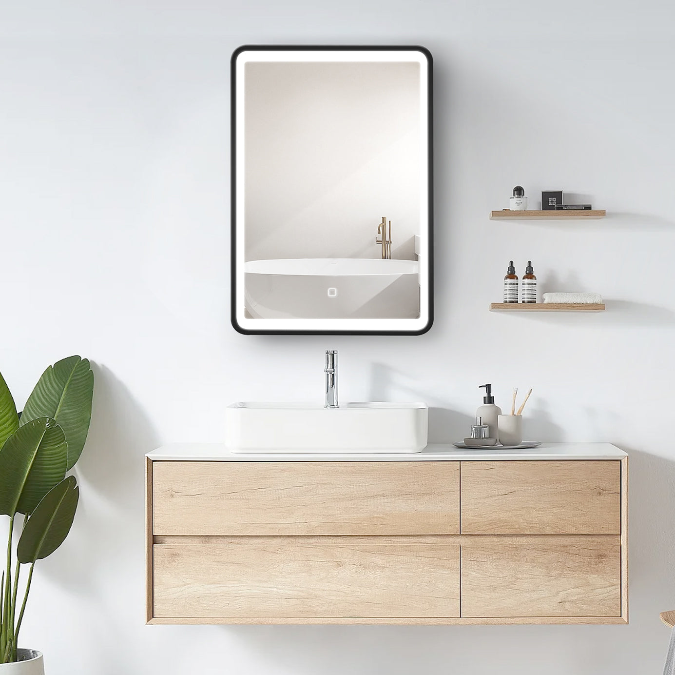 2028 Aluminum Surface Mounted LED Medicine Cabinet with Doors and Shelves