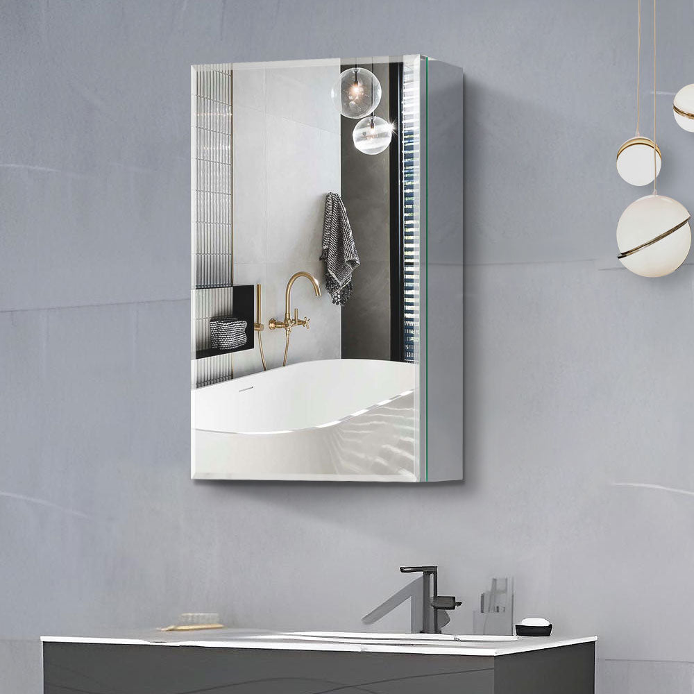 2026BRectangular Aluminum Recessed Mount/Surface Mount Medicine Cabinet with Mirror and Adjustable shelves