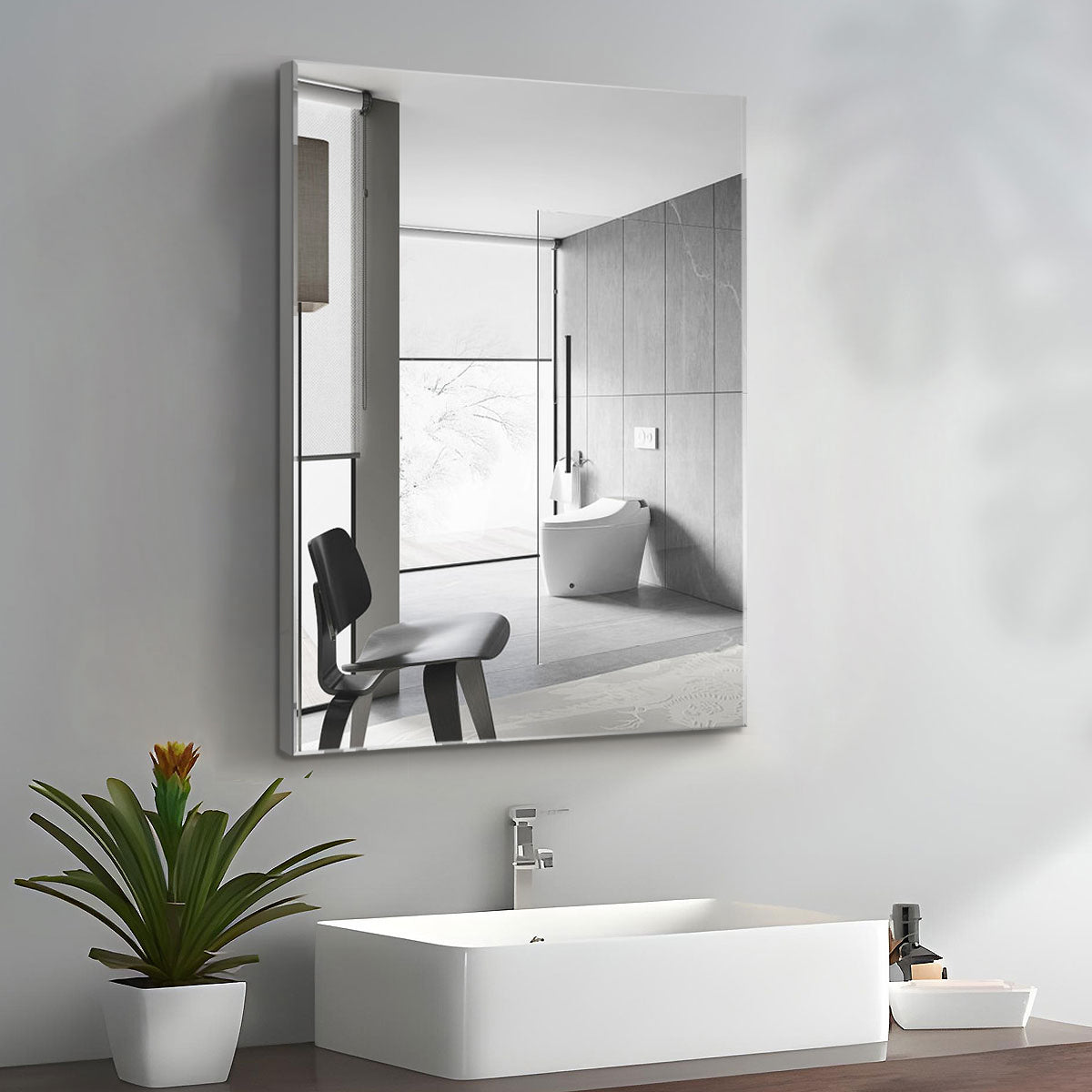2026BRectangular Aluminum Recessed Mount/Surface Mount Medicine Cabinet with Mirror and Adjustable shelves