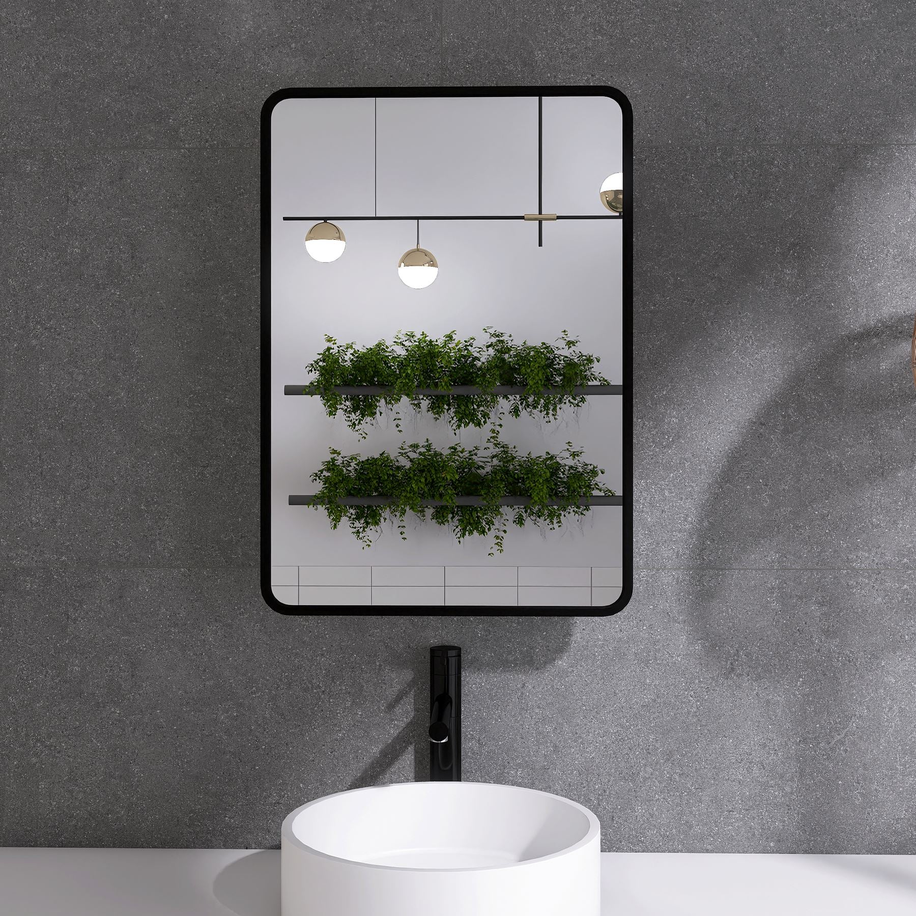 2028 Rectangular Framed Surface/Recessed Mount Mirrored Medicine Cabinet with Shelves