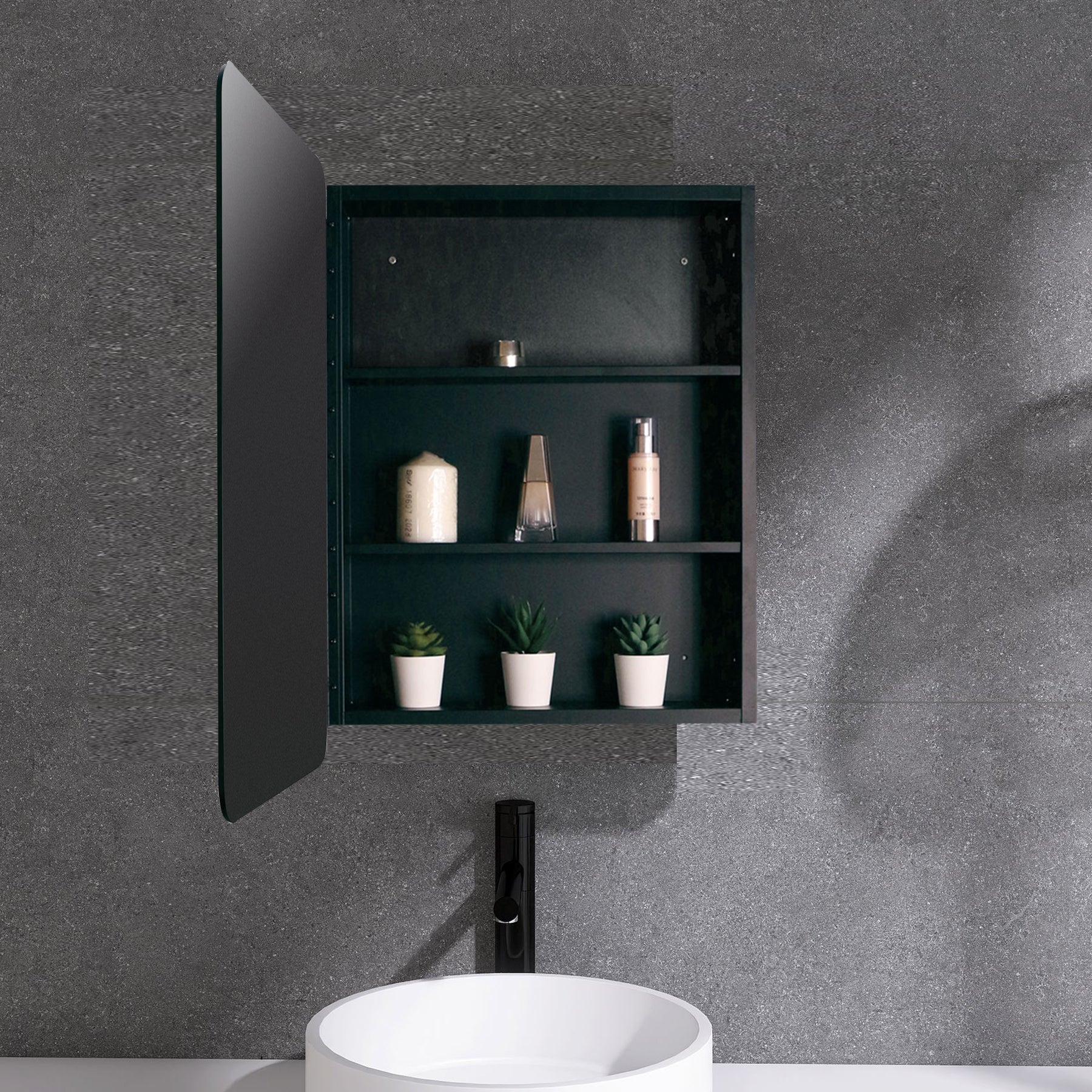 2028 Rectangular Framed Surface/Recessed Mount Mirrored Medicine Cabinet with Shelves