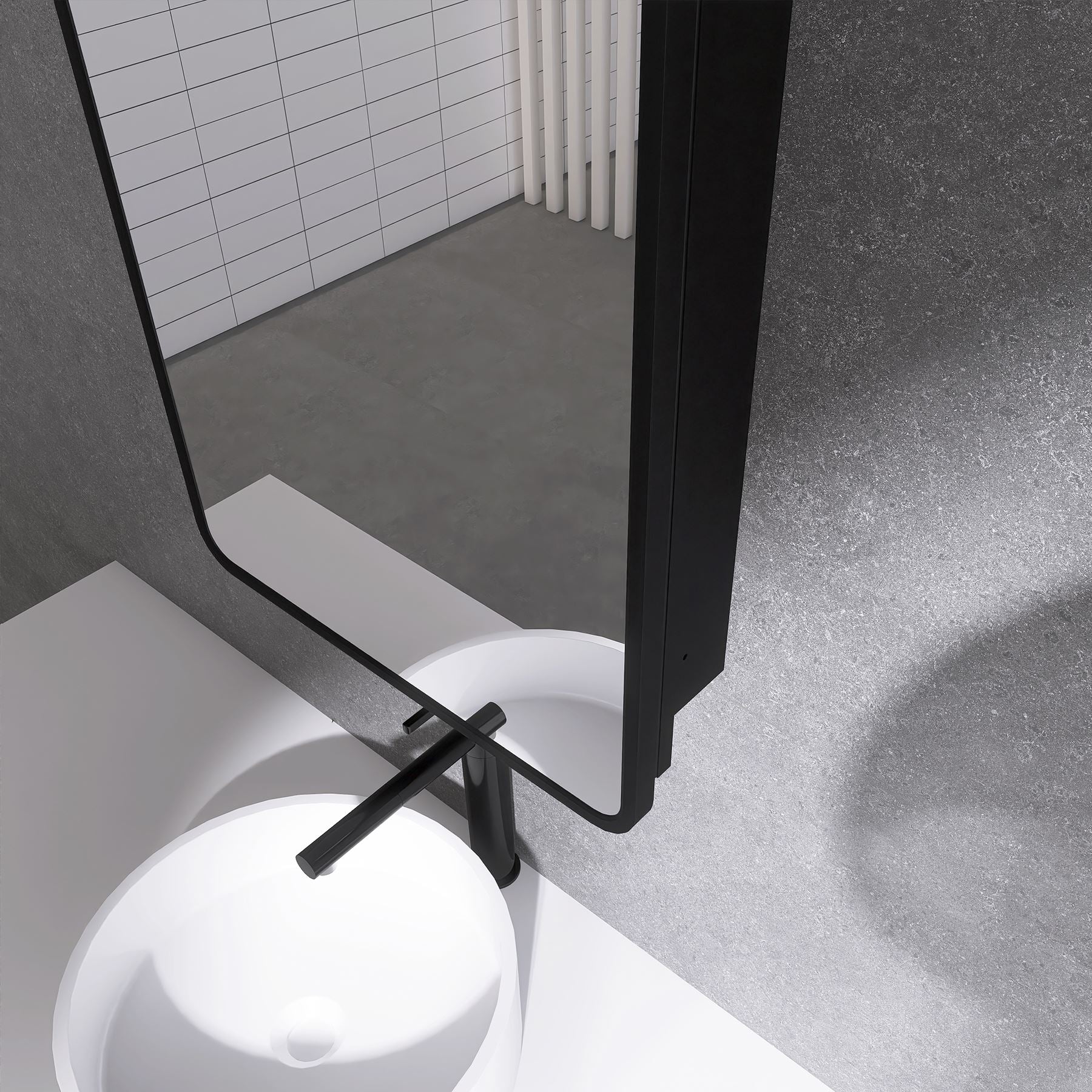 2028 Rectangular Framed Surface/Recessed Mount Mirrored Medicine Cabinet with Shelves