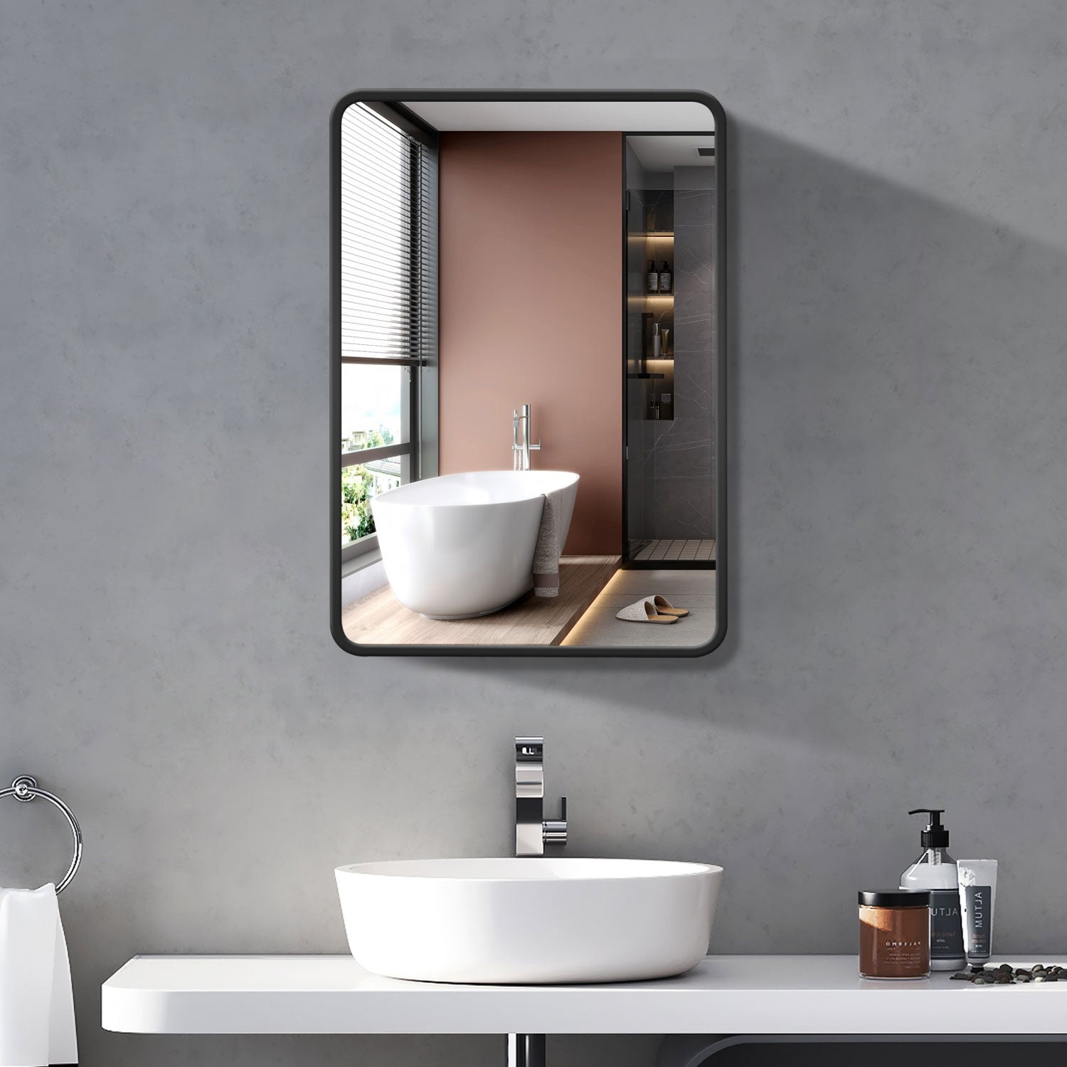 2430 Rectangular Framed Surface/Recessed Mount Mirrored Medicine Cabinet with Shelves
