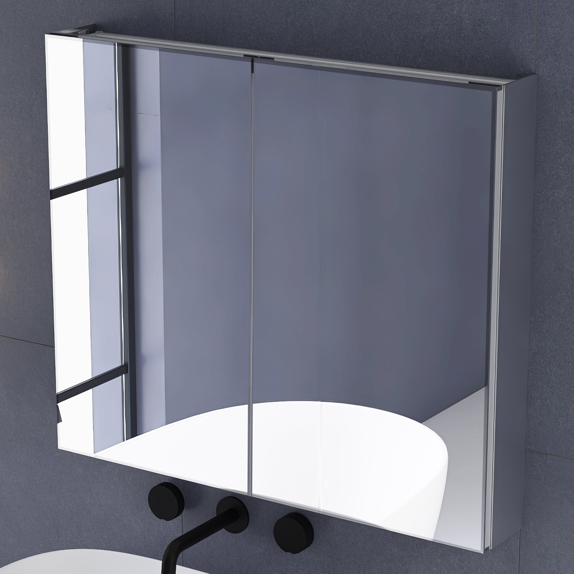 26x36Rectangular Aluminum Recessed Mount /Surface Mount Medicine Cabinet with Mirror