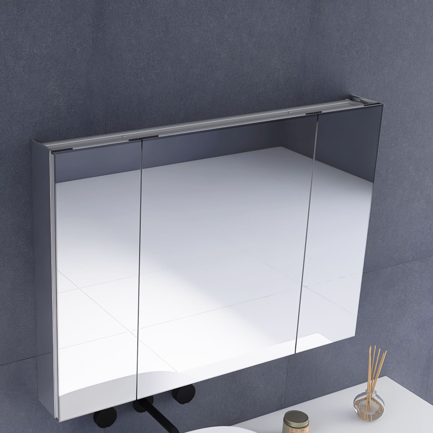 36''x26''Rectangular Aluminum Recessed Mount /Surface Mount Medicine Cabinet with Mirror