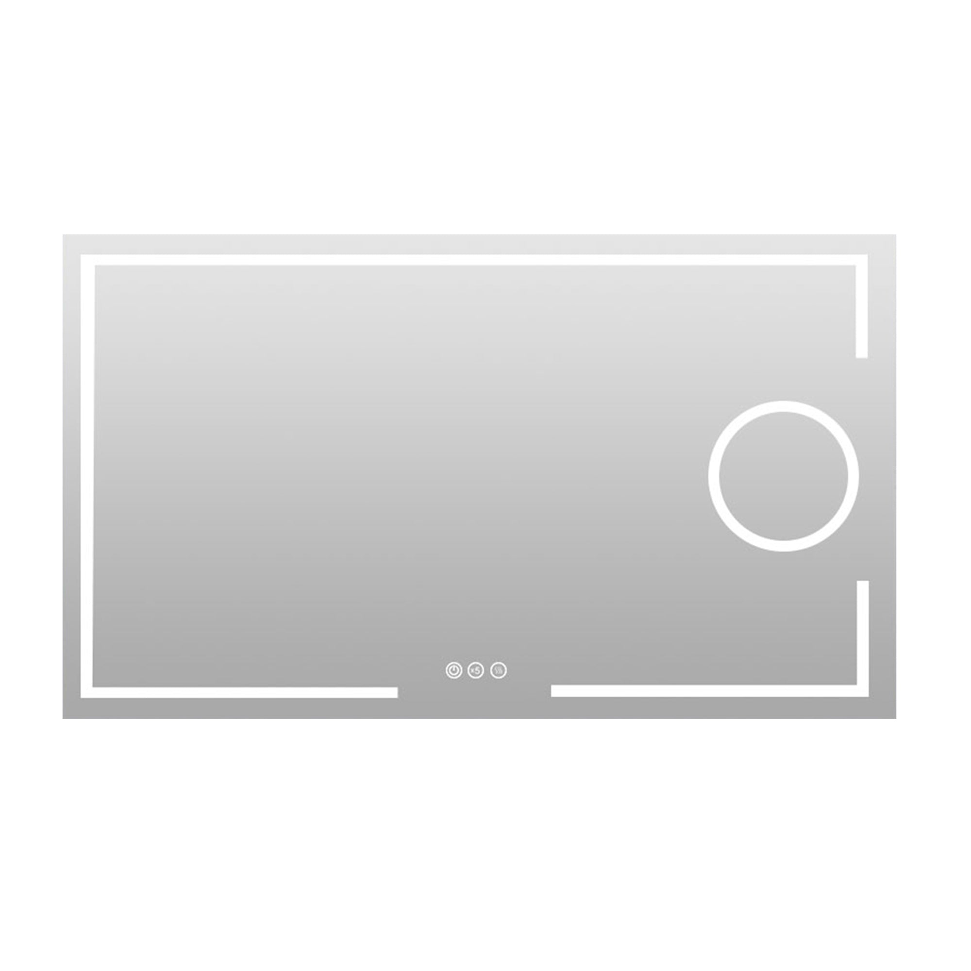 48" x 28" Large Rectangular Frameless Multi-functional Wall-Mount LED Bathroom Vanity Mirror
