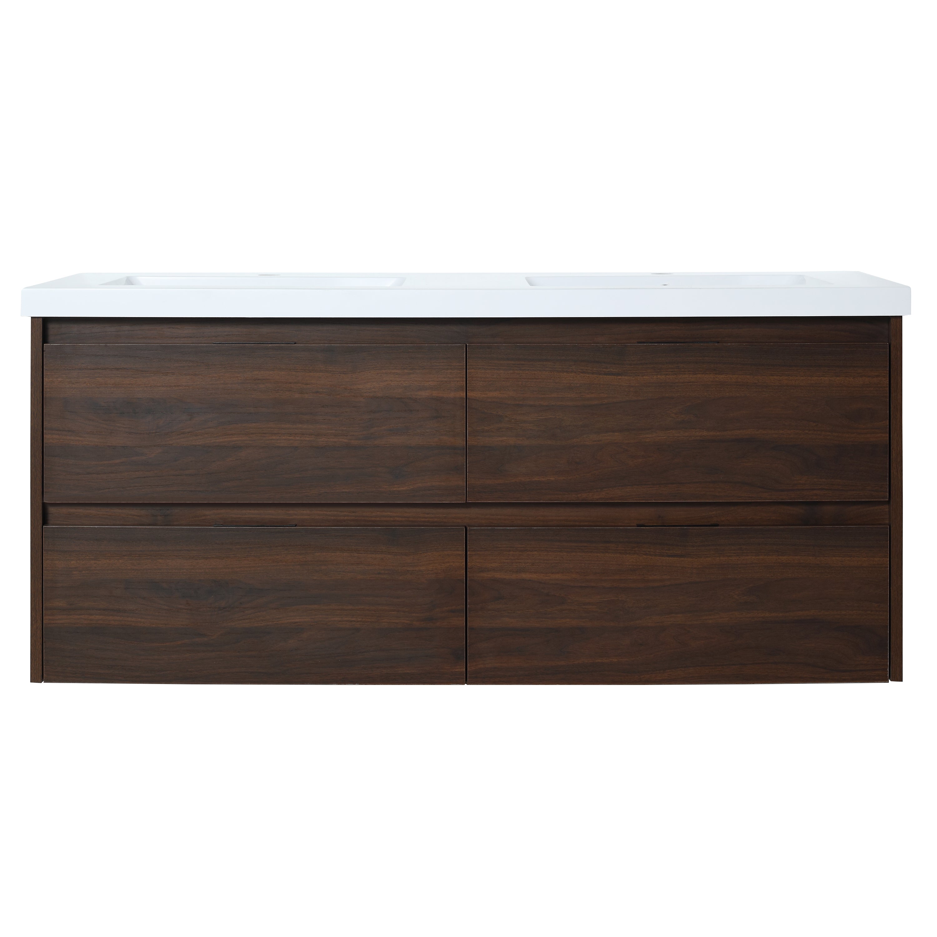 48 Inch Floating Bathroom Vanity With Dual Sink Resin Sink with 4 Soft Close Drawers