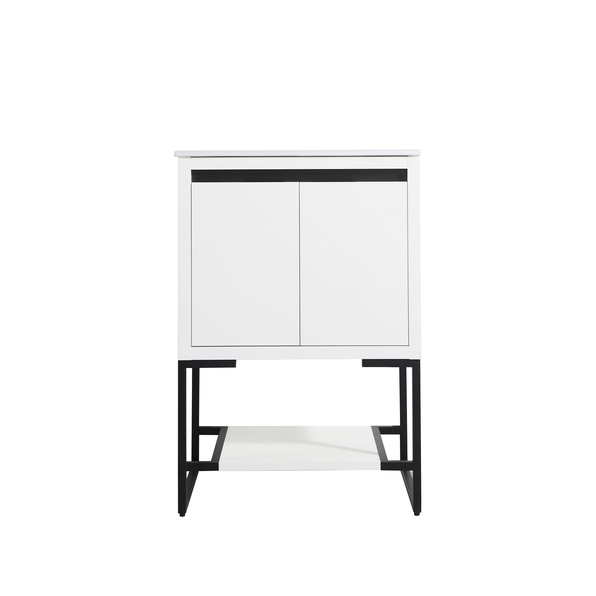 24" Freestanding Bathroom Vanity With Two Soft Closing Doors And One Shelf