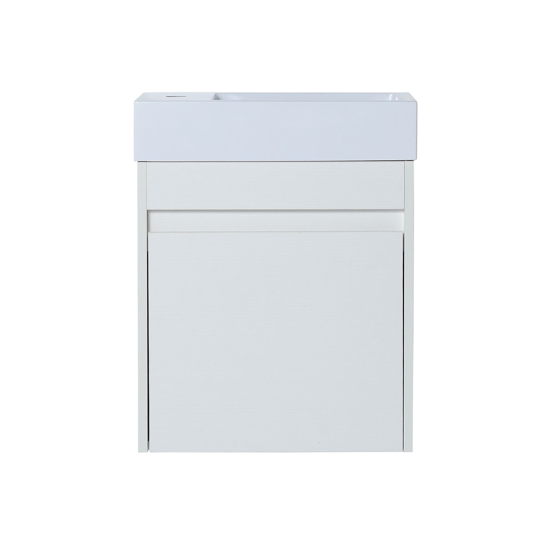 18'' Wall-Mounted Bathroom Vanity with White Resin Sink & Cabinet Door ceramic