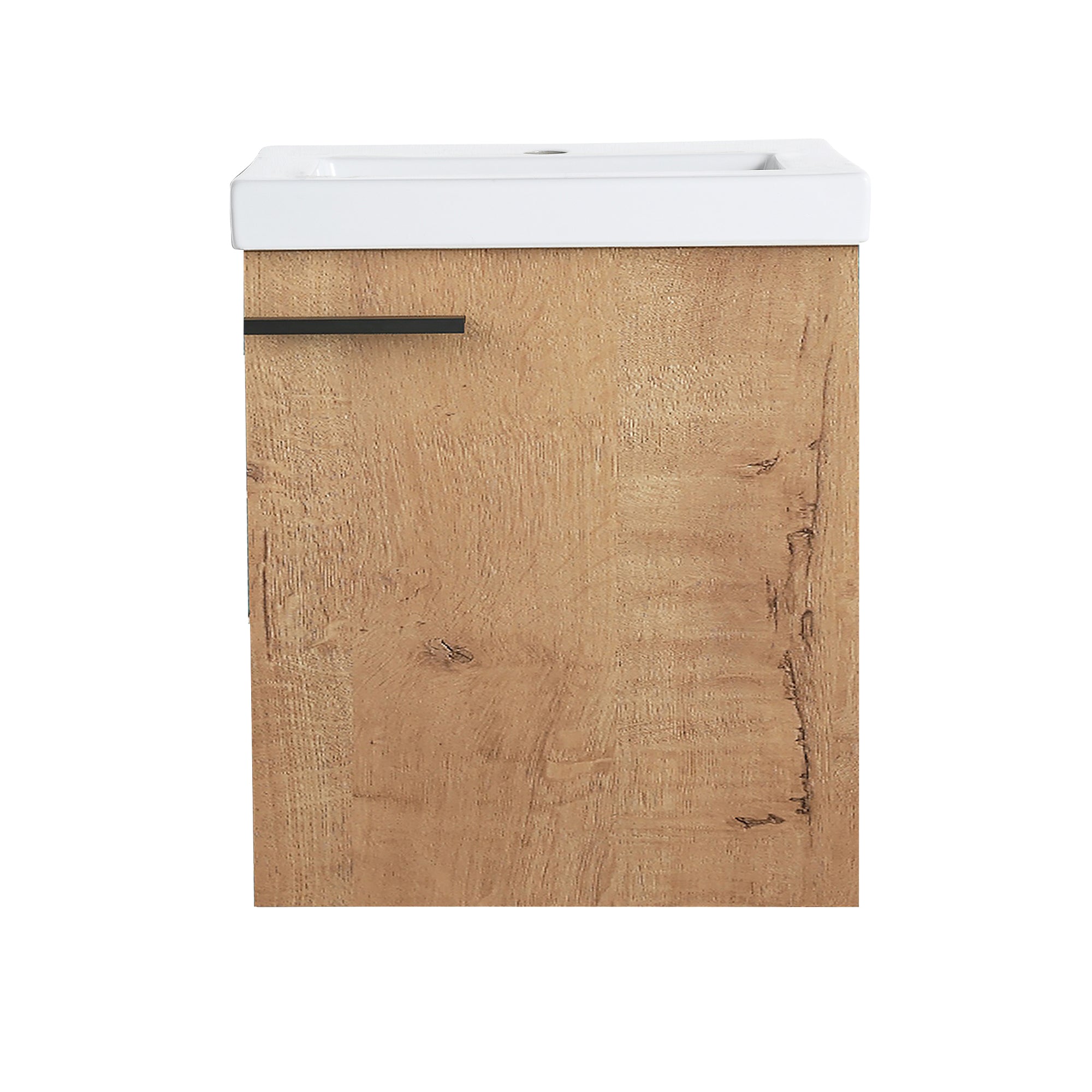 18 inch Wall Mounted Bathroom Vanity with Ceramic Top and Sink