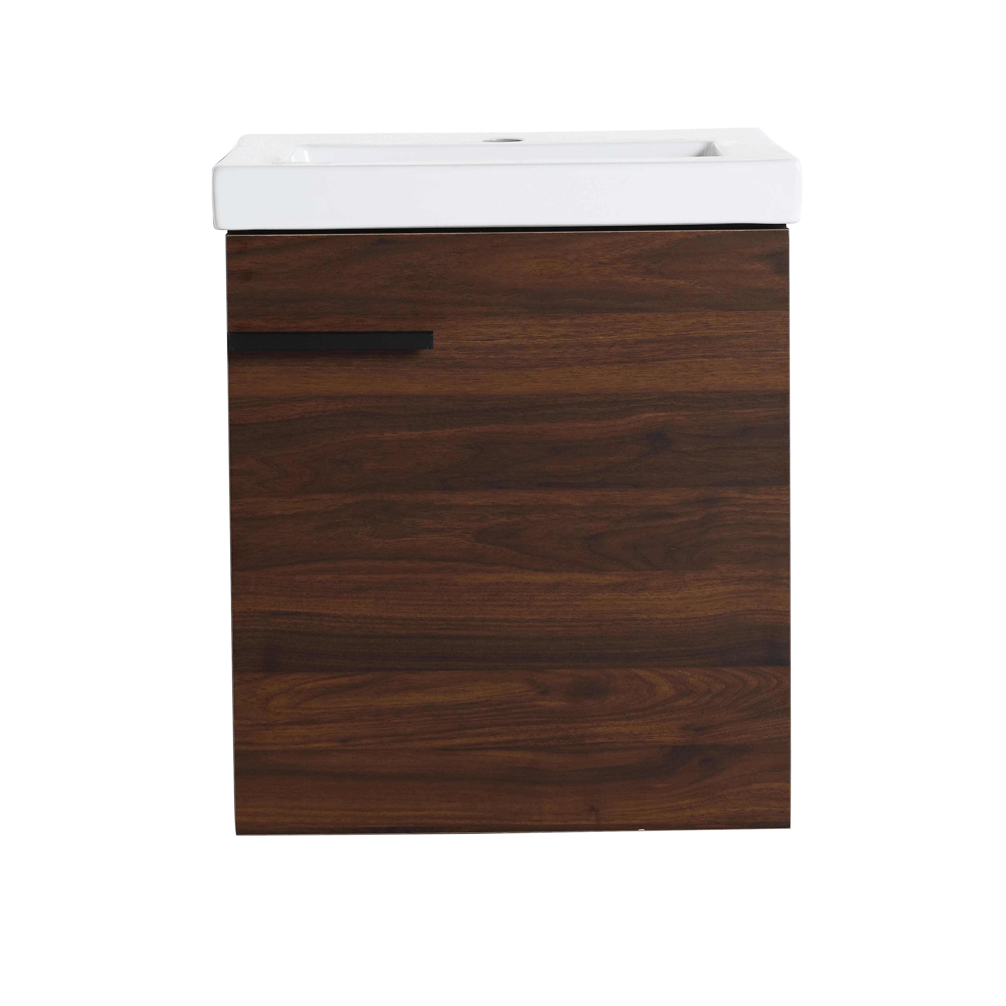 18 inch Wall Mounted Bathroom Vanity with Ceramic Top and Sink