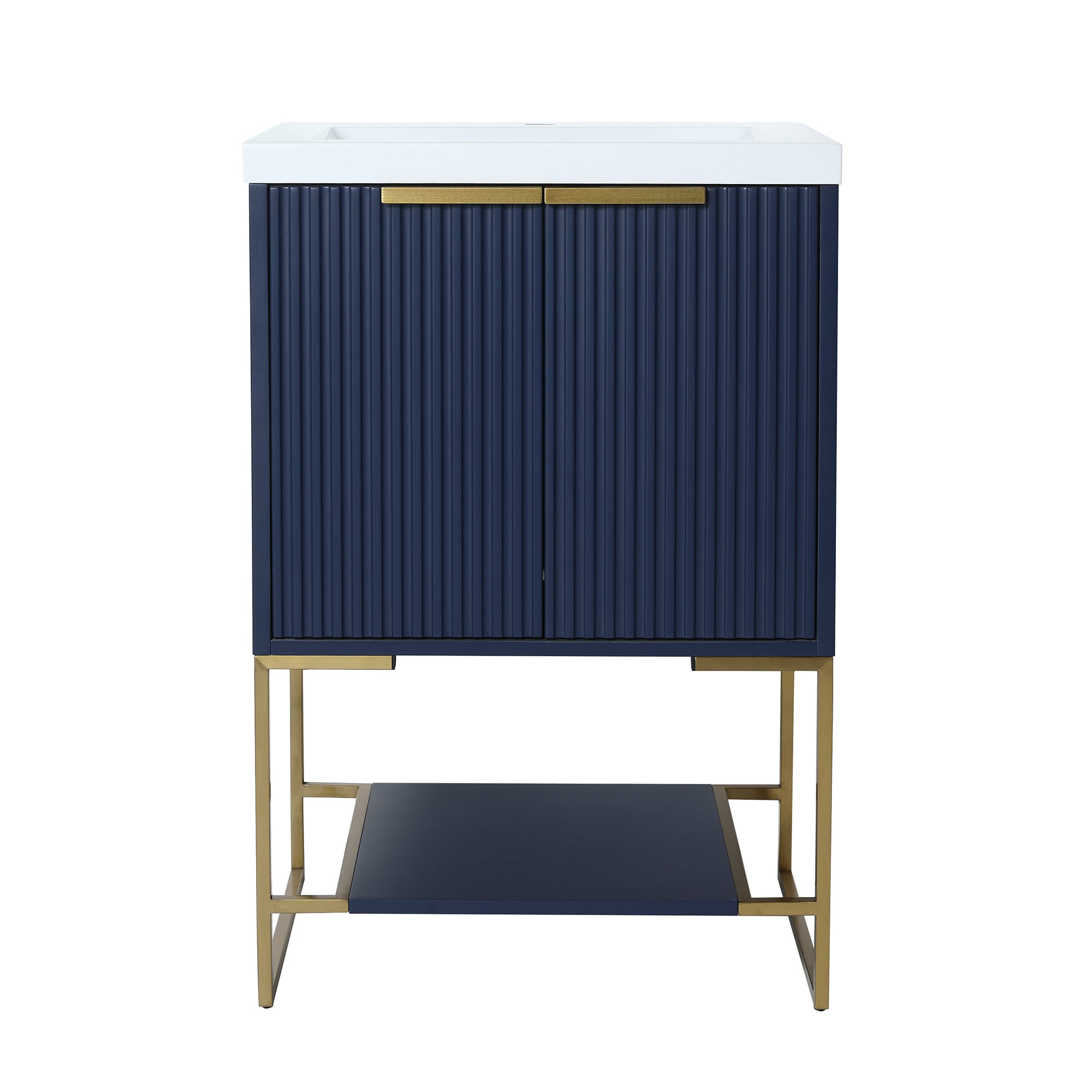24 Inch Freestanding Bathroom Vanity With Resin Basin