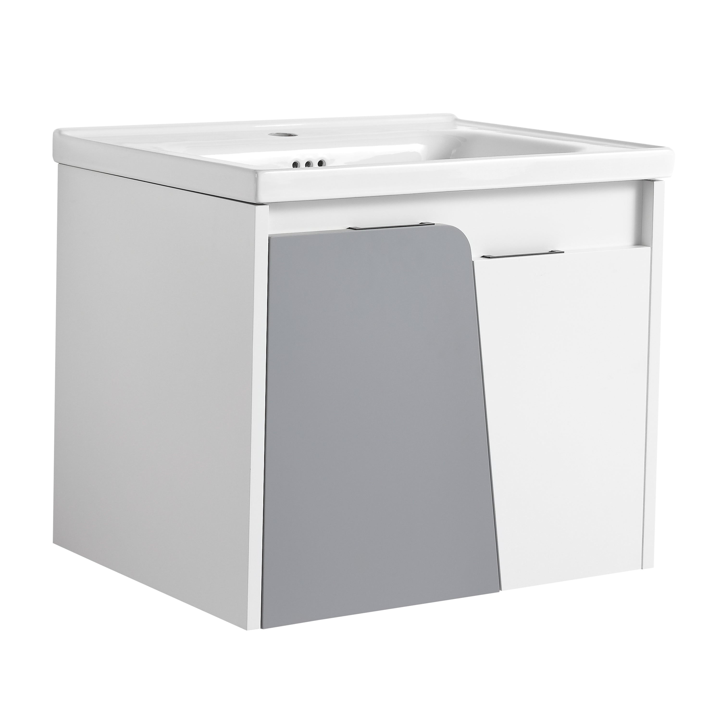 24 Inch Wall-Mounted Bathroom Vanity With Sink, For Small Bathroom