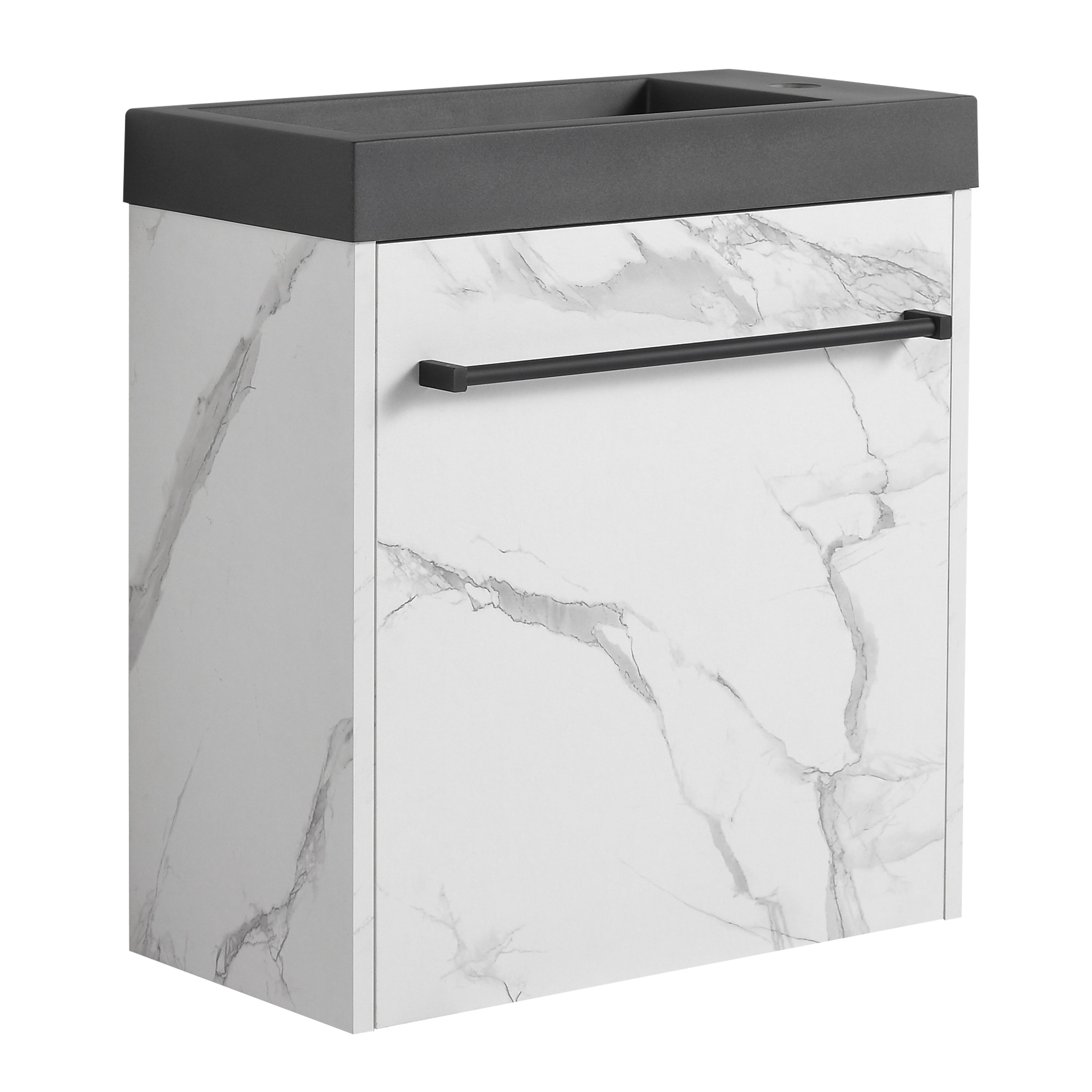 20‘’ Floating Wall-Mounted Bathroom Vanity with Resin Sink & Soft-Close Cabinet Door