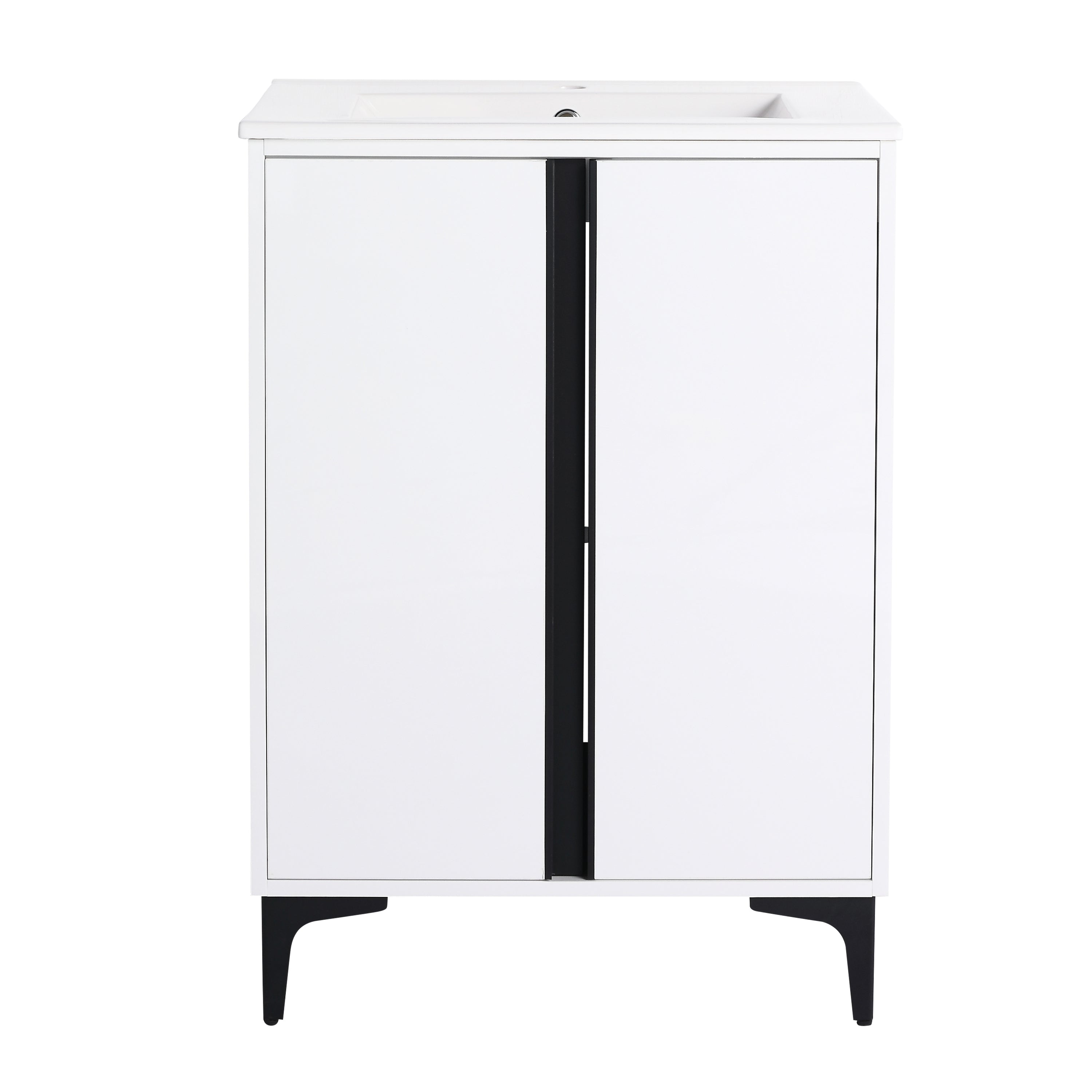 24" Freestanding Bathroom Vanity With Ceramic Sink
