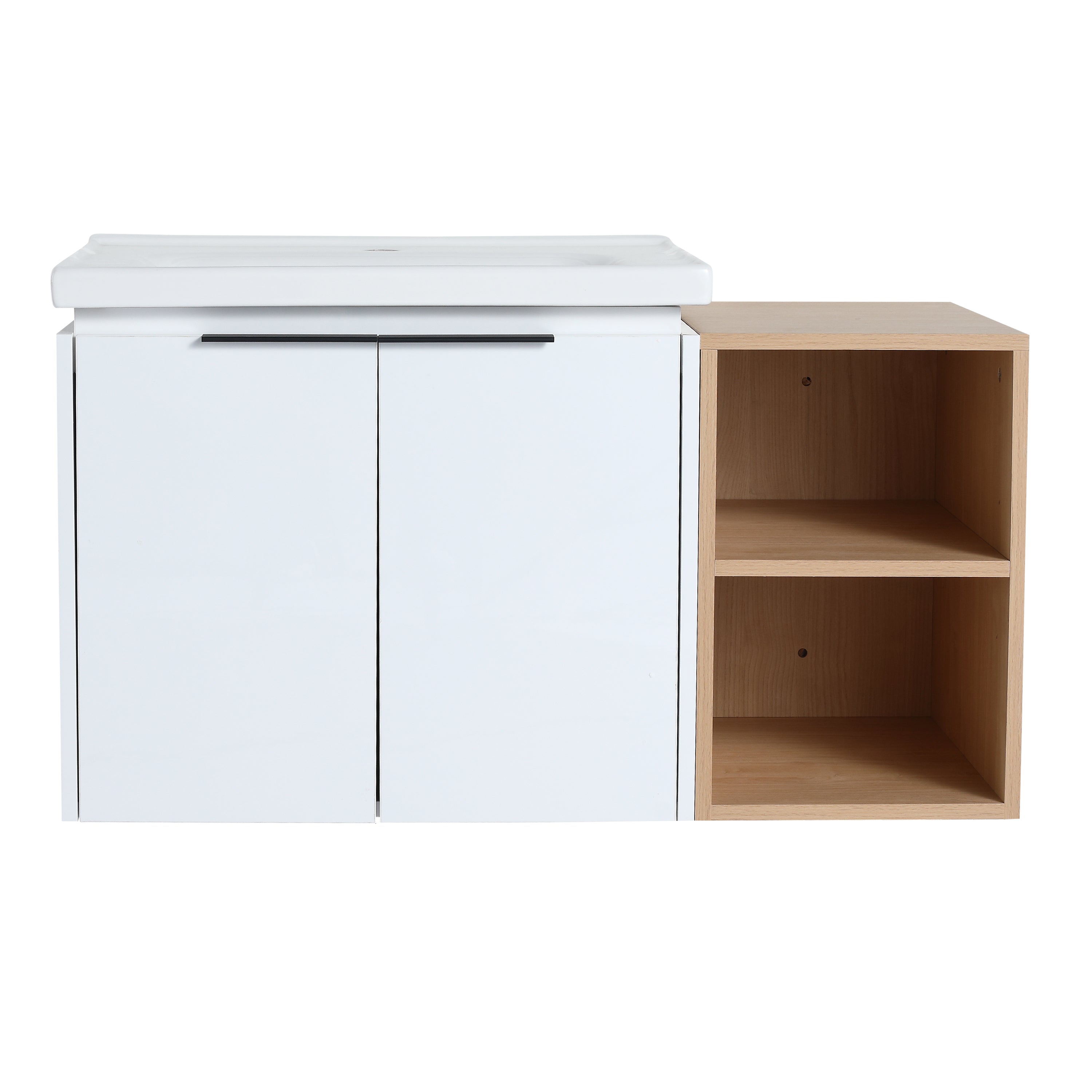 36 Inch Soft Close Doors Bathroom Vanity With Sink, and A Small Storage Shelves