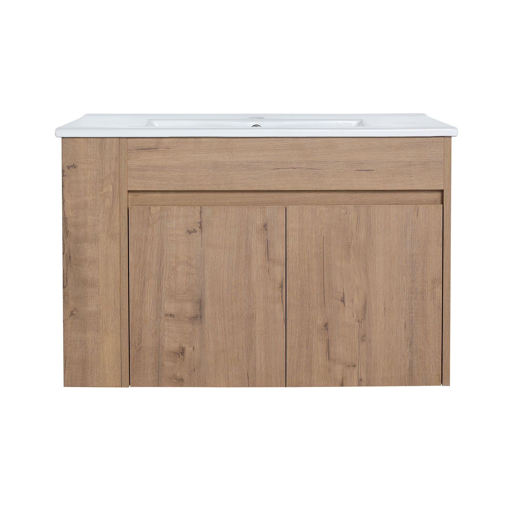 30 Inch Floating Design Bathroom Vanity with Ceramic Basin and Adjust Open Shelf