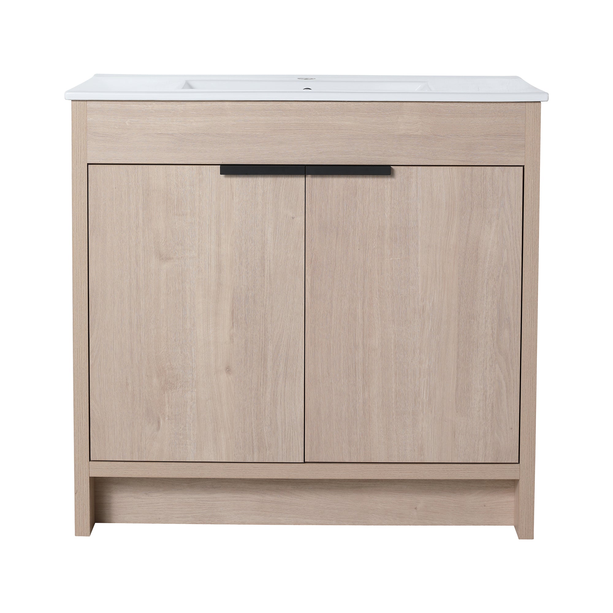 36 Inch Freestanding Bathroom Vanity with Ceramic Sink and 2 Soft-Close Cabinet Doors