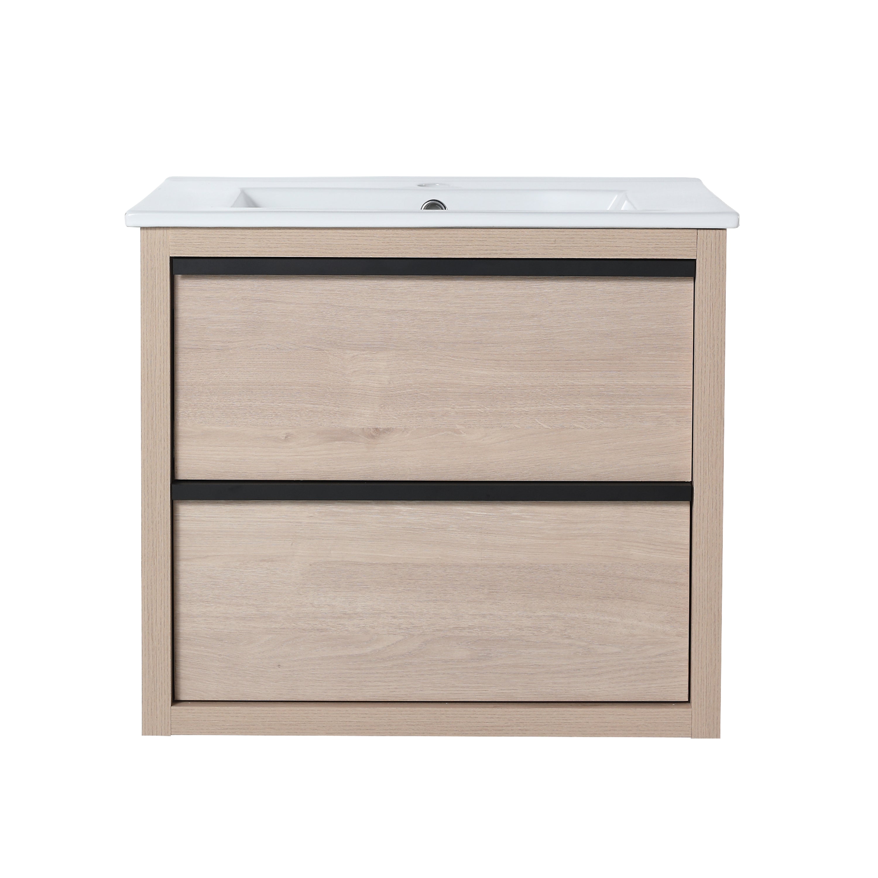 24" Floating Bathroom Vanity with 2 Soft Close drawers with Ceramic Basin