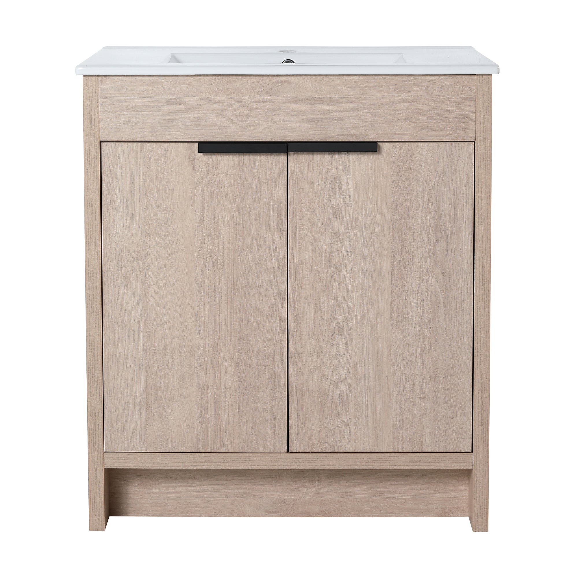 30 Inch Freestanding Bathroom Vanity with  Ceramic Sink and 2 Soft-Close Cabinet Doors