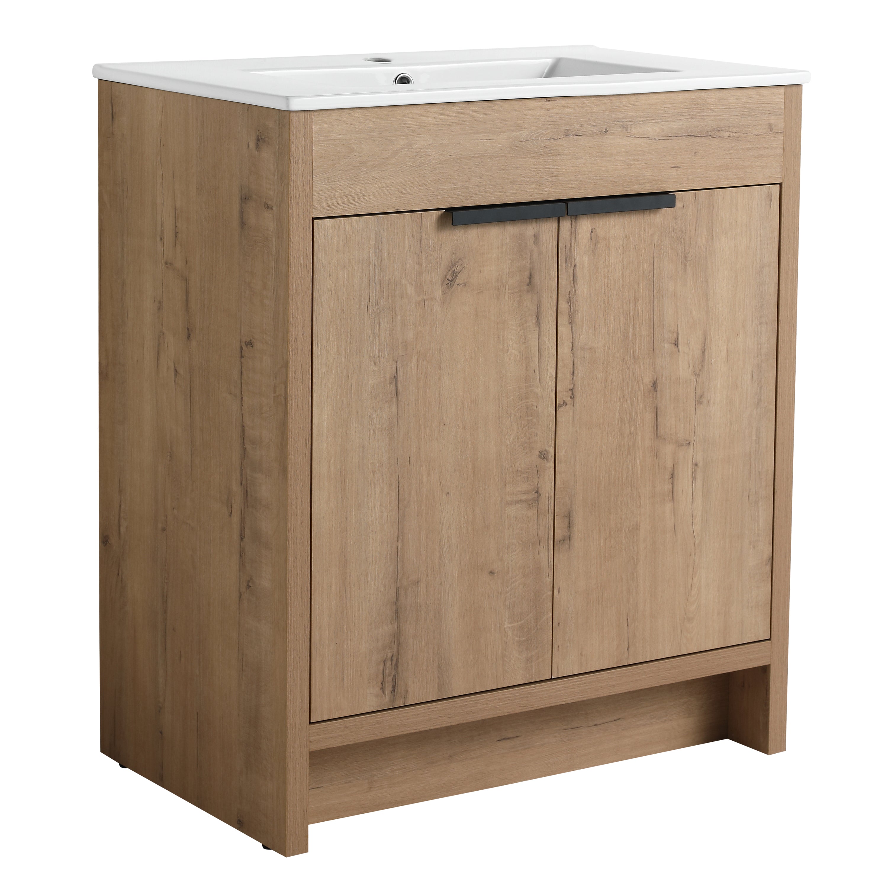30 Inch Freestanding Bathroom Vanity with  Ceramic Sink and 2 Soft-Close Cabinet Doors