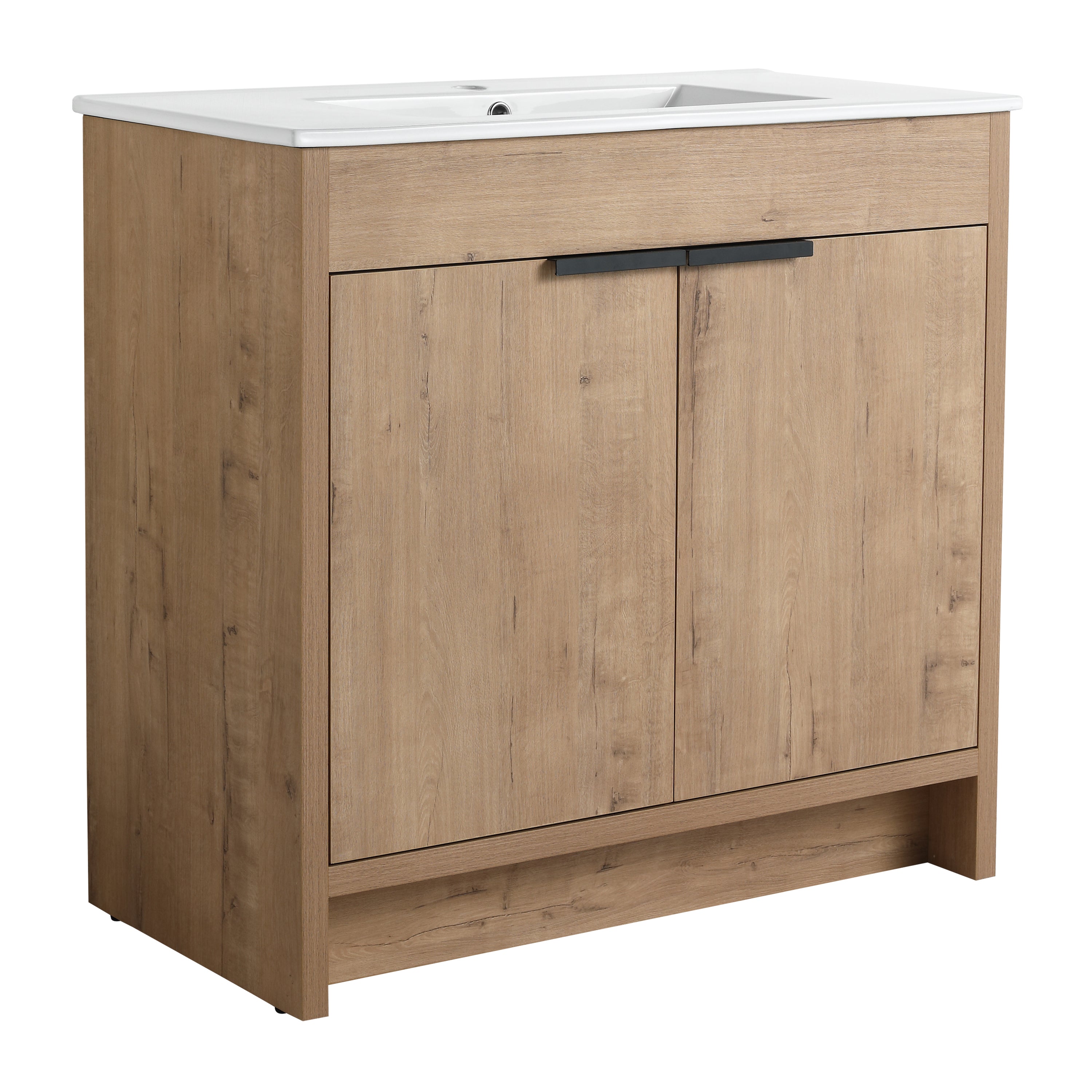 36 Inch Freestanding Bathroom Vanity with Ceramic Sink and 2 Soft-Close Cabinet Doors