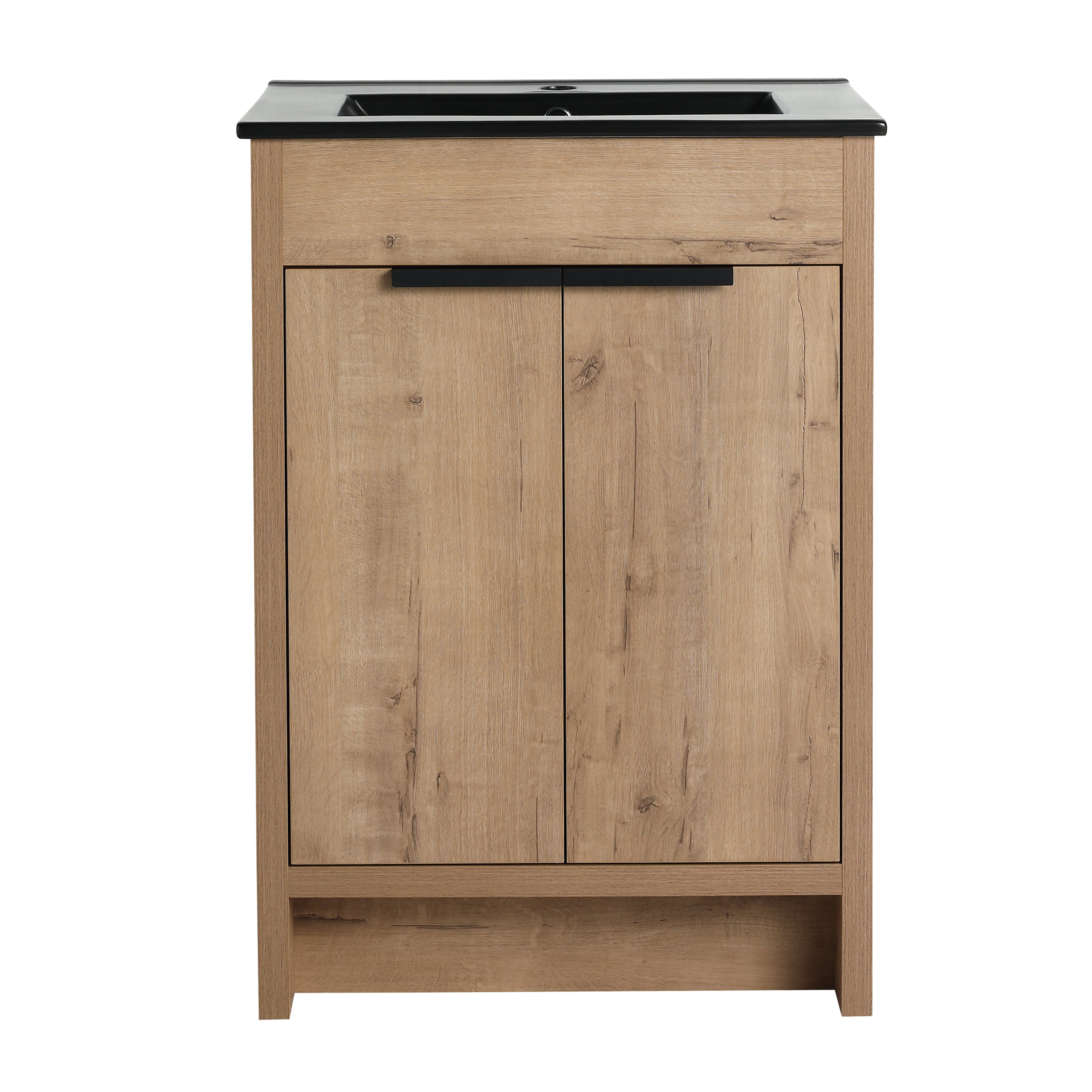 24 Inch Freestanding Bathroom Vanity with Ceramic Sink and 2 Soft-Close Cabinet Doors