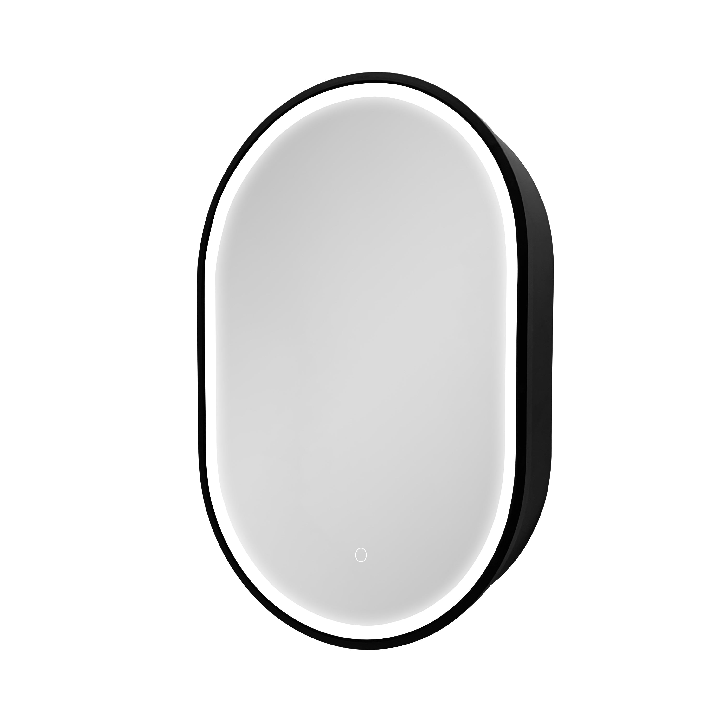 21 in. W x 31 in. H Black Framed Wall Mounted Bathroom Medicine Cabinet with LED Mirror