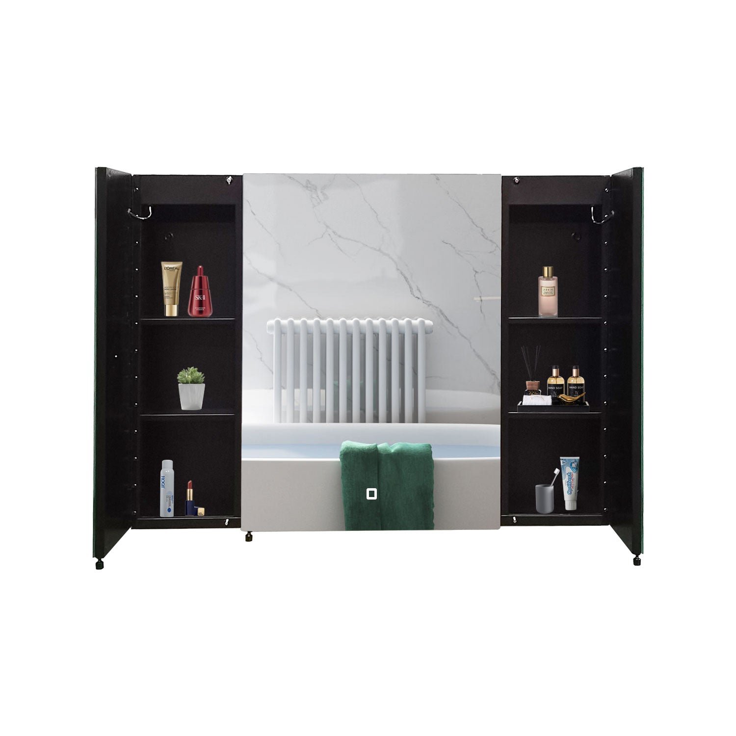 36" Surface Mount Bathroom Medicine Cabinet with Mirror and Shelves