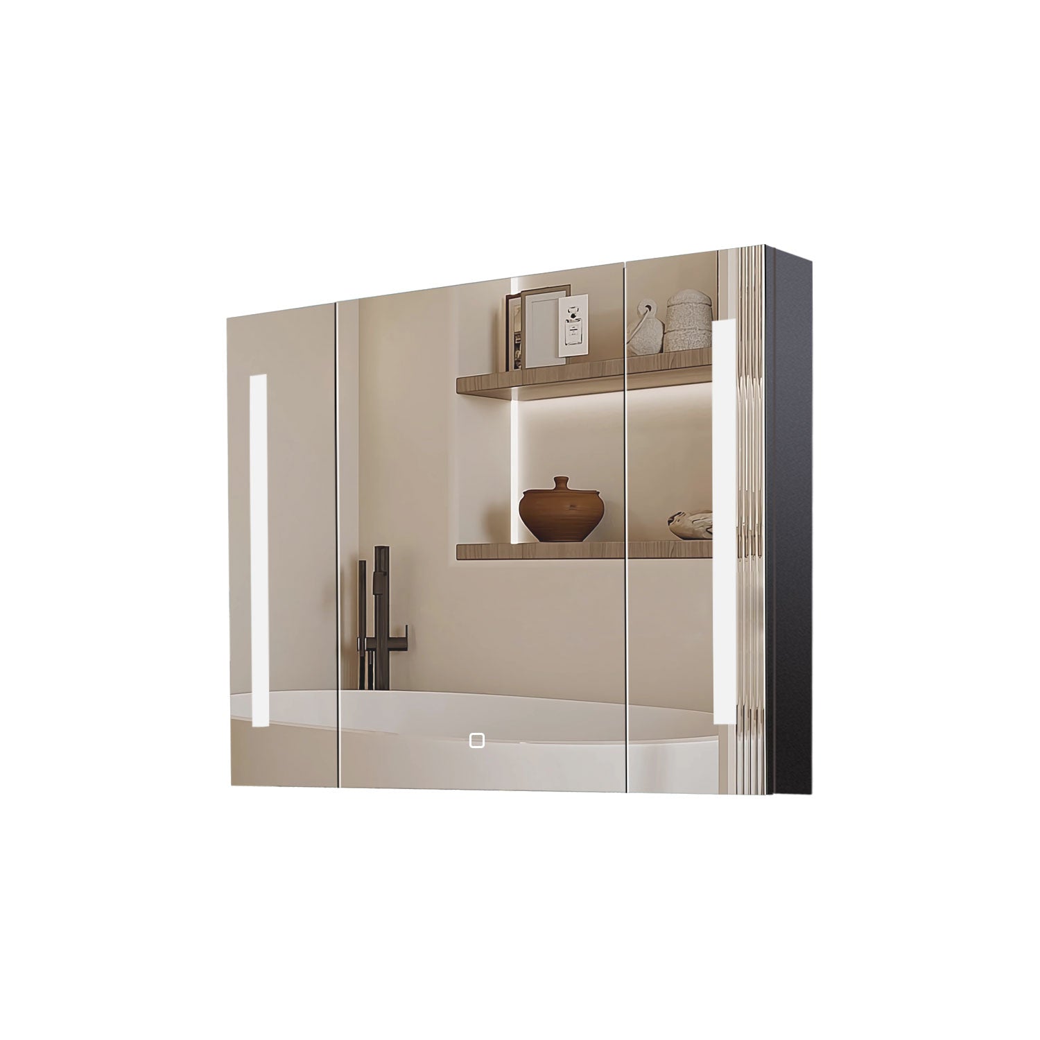 36" Surface Mount Bathroom Medicine Cabinet with Mirror and Shelves