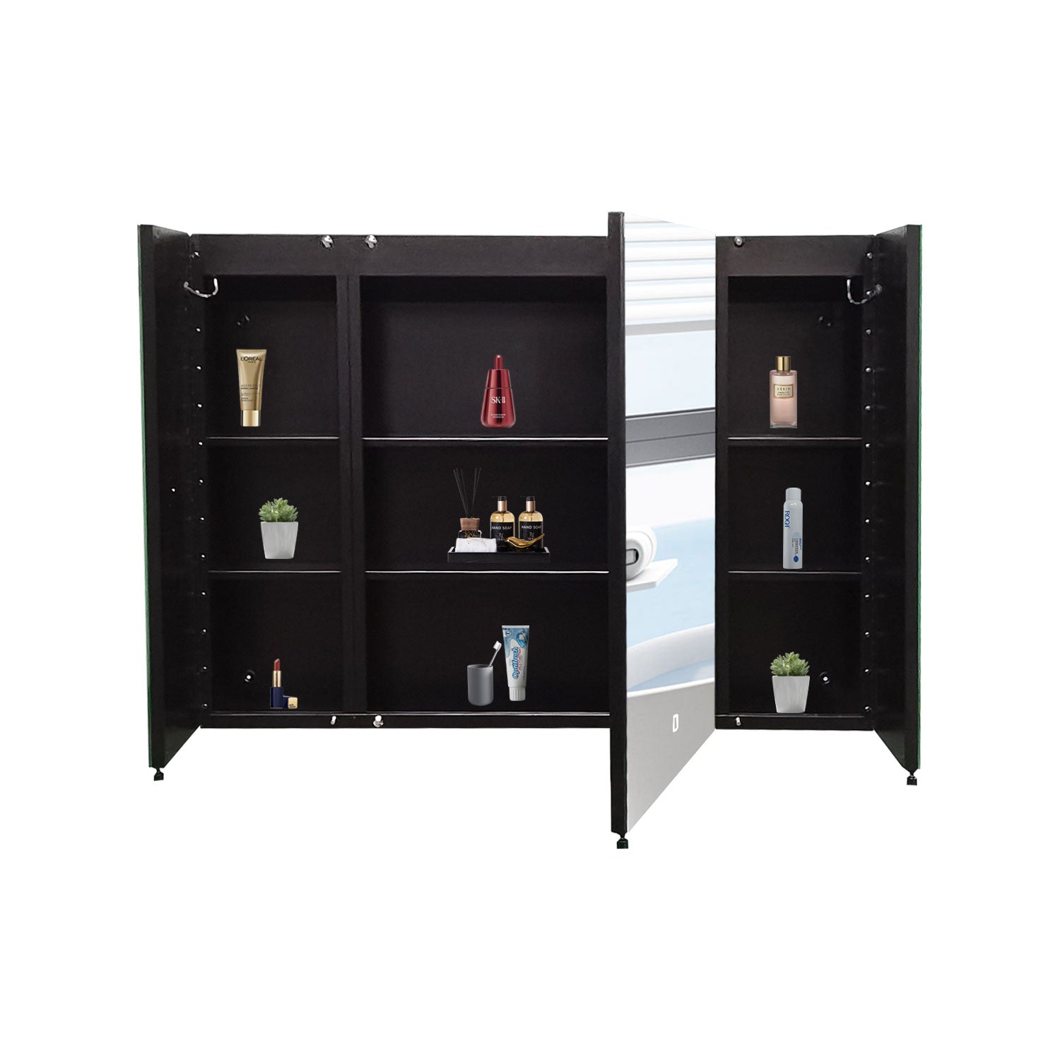 36" Surface Mount Bathroom Medicine Cabinet with Mirror and Shelves