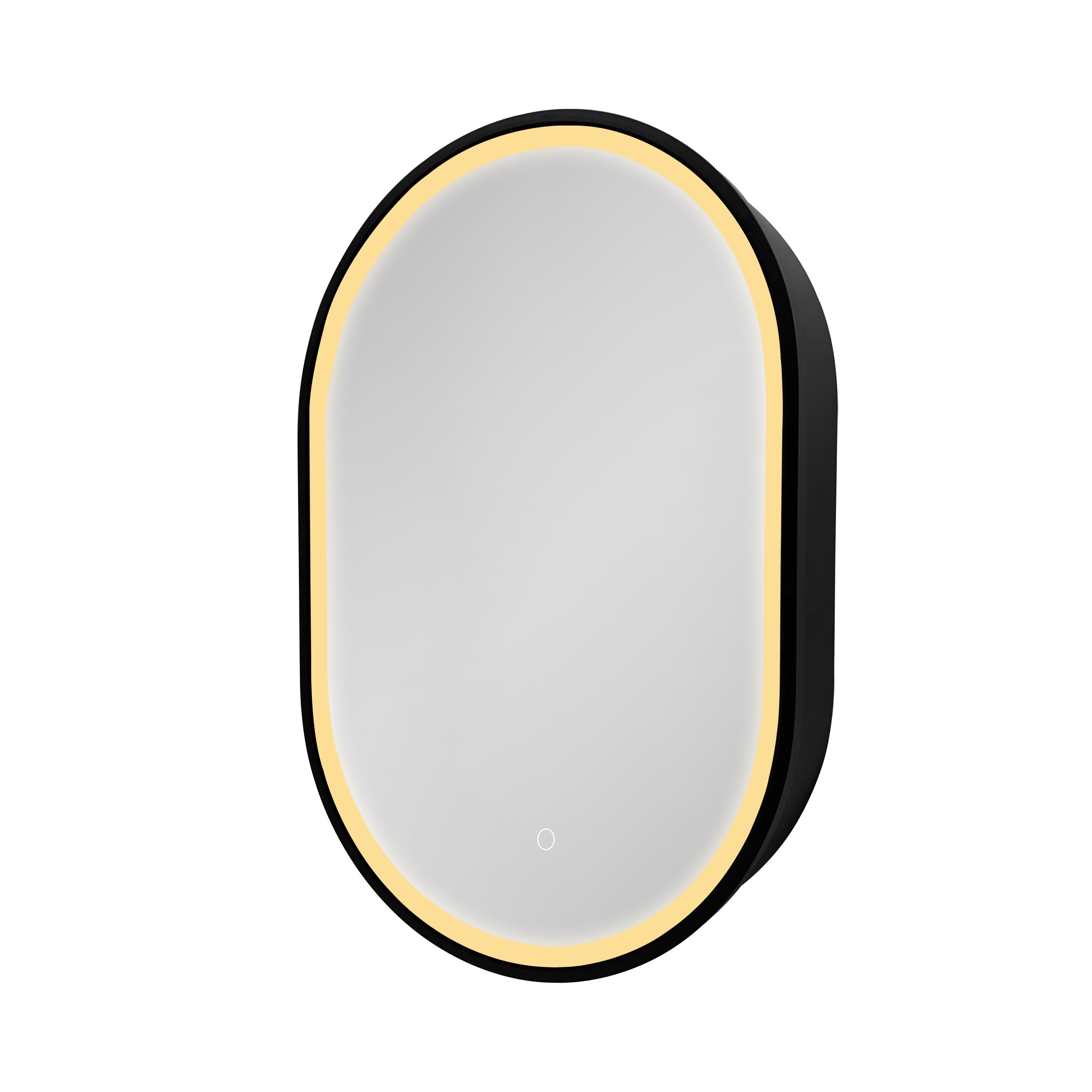 21 in. W x 31 in. H Black Framed Wall Mounted Bathroom Medicine Cabinet with LED Mirror