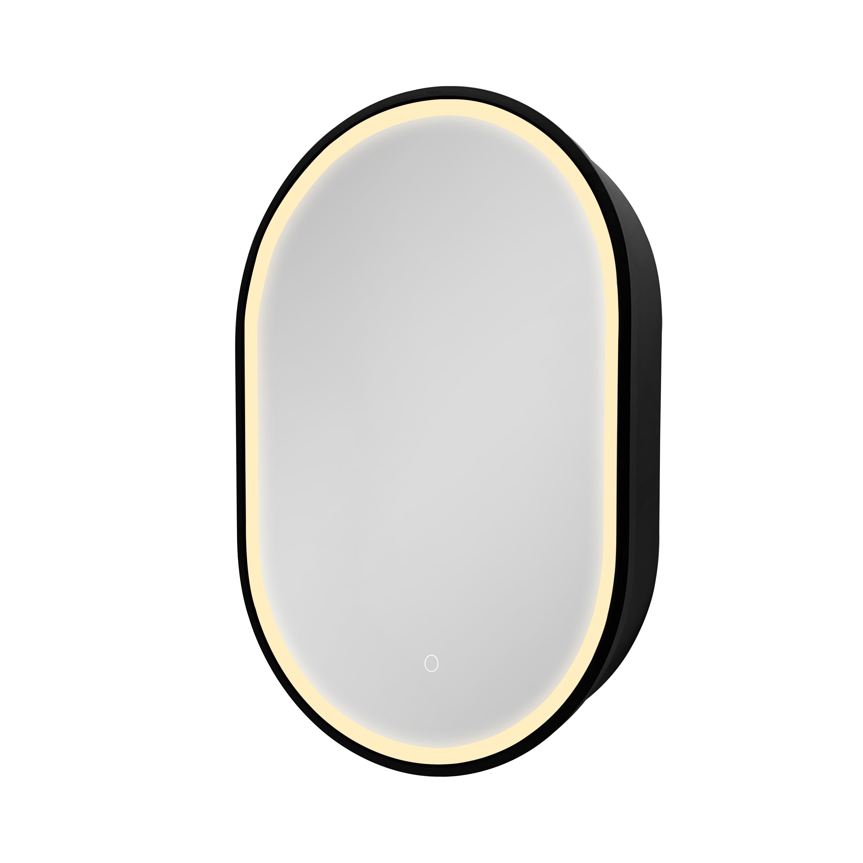 21 in. W x 31 in. H Black Framed Wall Mounted Bathroom Medicine Cabinet with LED Mirror